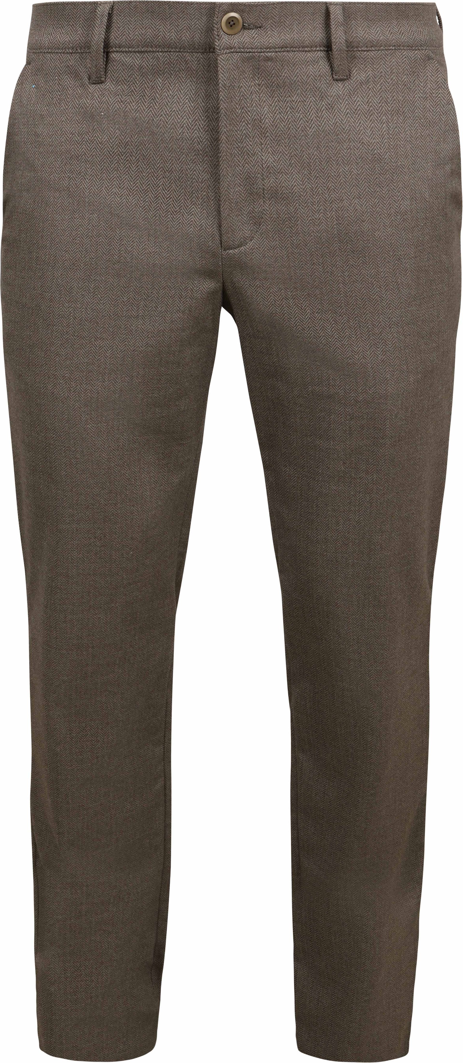 Alberto Lou Chino Flanell Herringbone Brun Storlek W 31 L 34 byxor