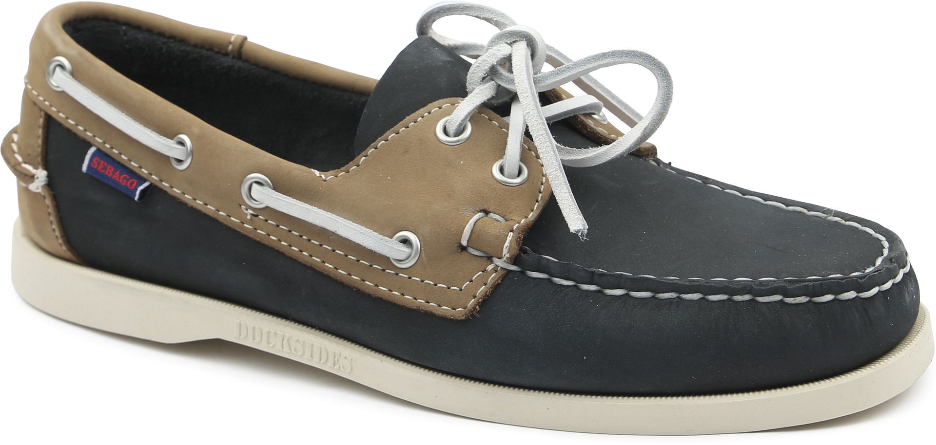 Sebago Båtskor Docksides Portland Navy Beige Blå Mörkblå Storlek herr