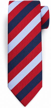 Suitable Cravate Soie Multistripe Rouge