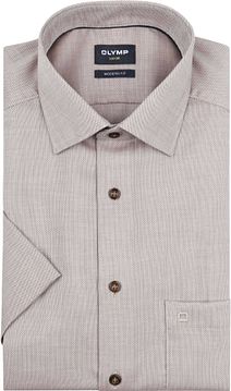 Olymp Luxor Short Sleeve Shirt Structure Taupe Product