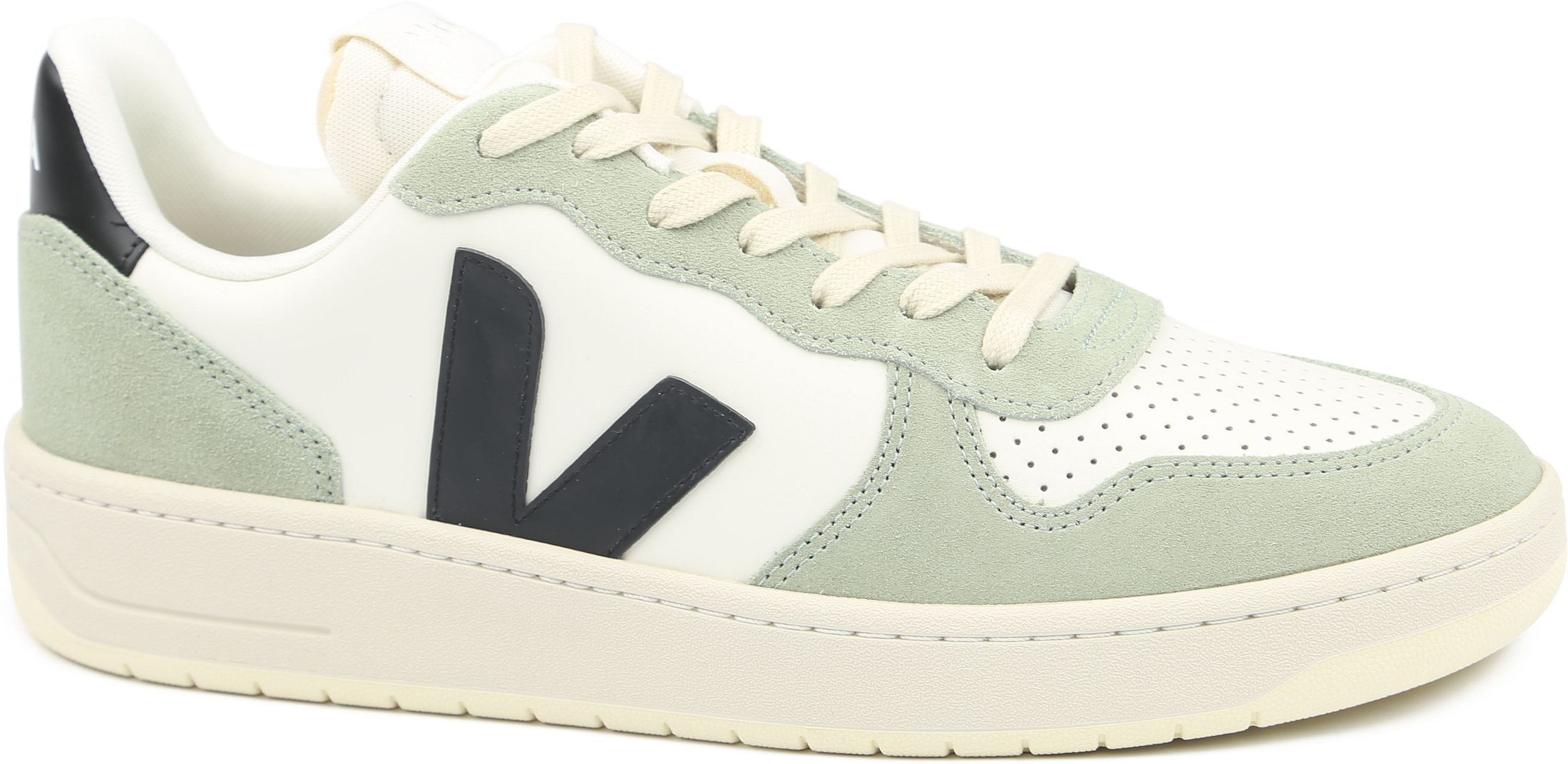 Veja Sneakers V-10 Vit Off-White Grön Storlek 43
