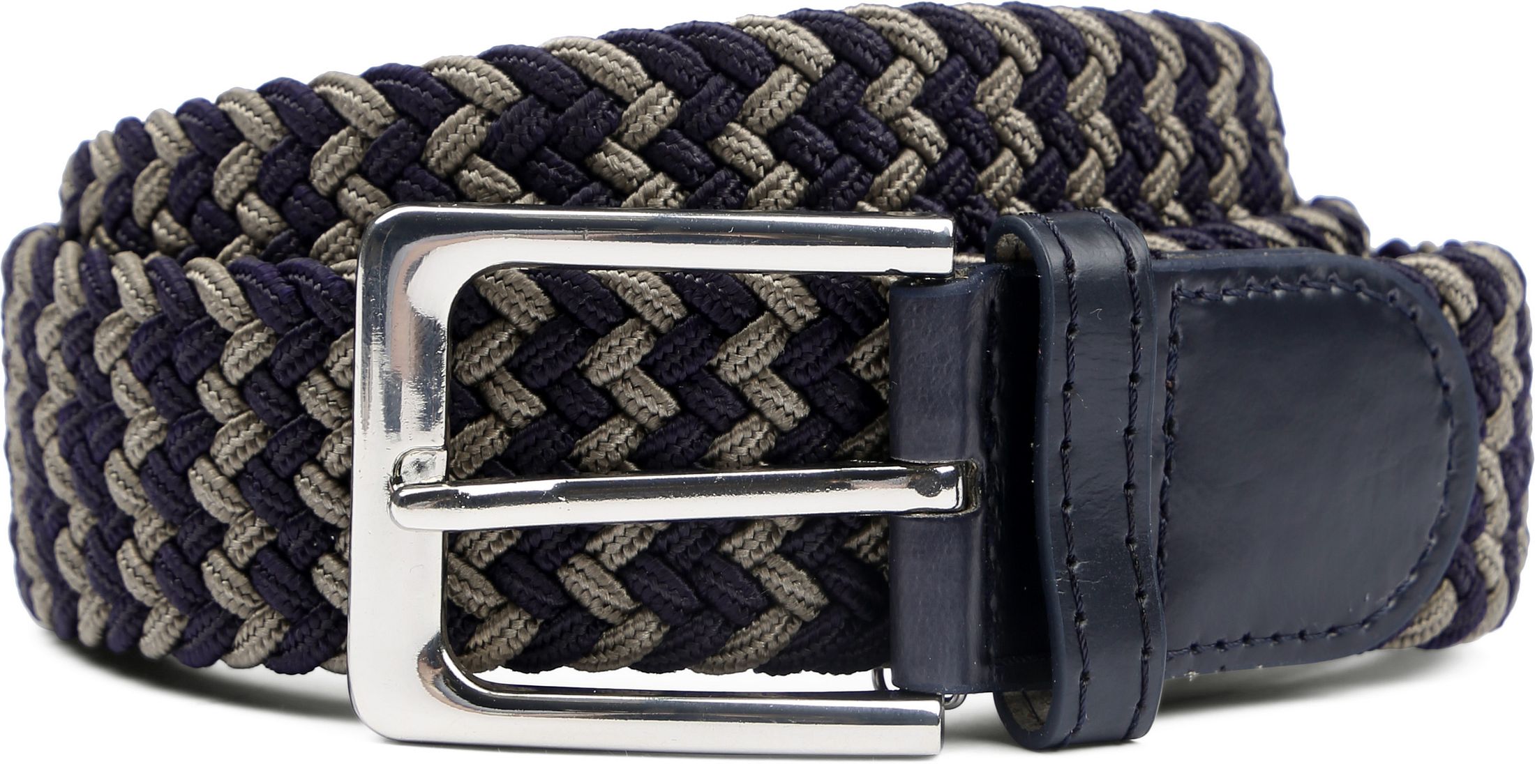 Suitable Geweven Riem Navy Taupe Riem Elastisch Mix NavTau kopen | Suitable