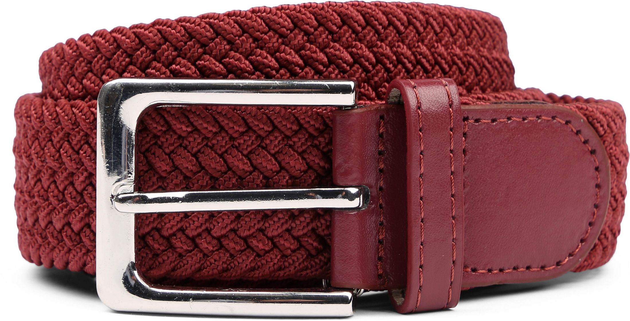 Suitable Geweven Riem Bordeaux Riem Elastiek Bordeaux kopen | Suitable