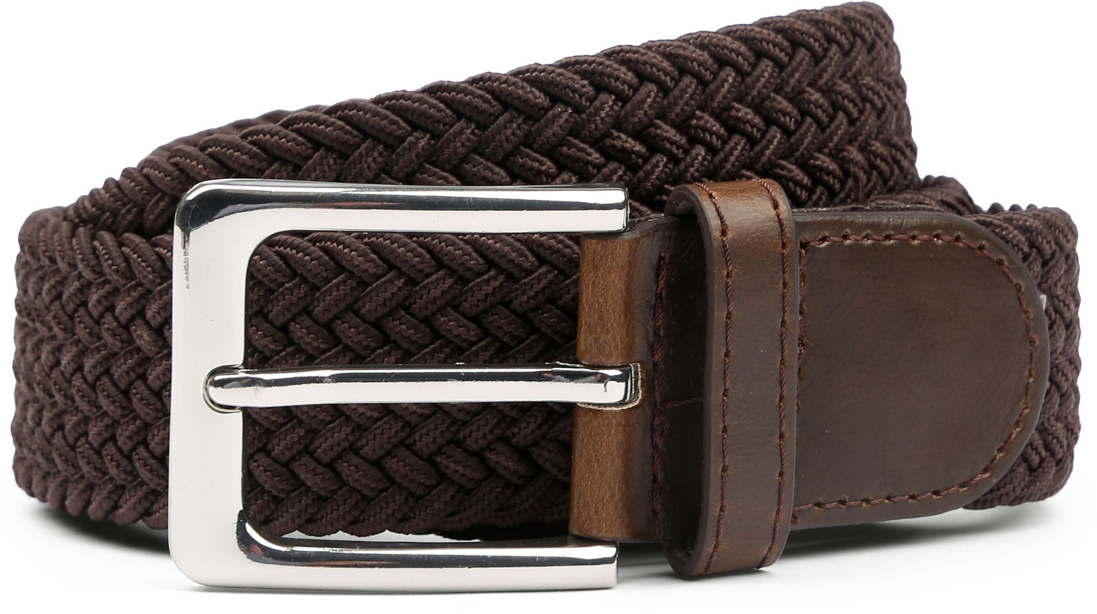 Braided Belt Brown Riem Elastisch Bruin