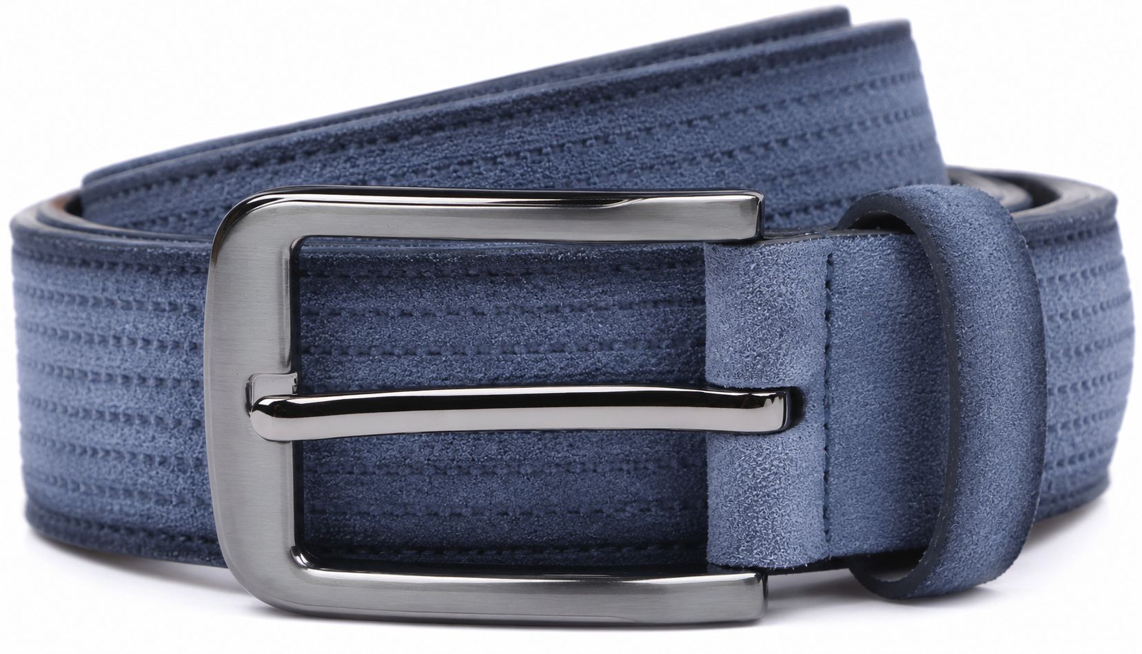 Suitable Belte Struktur Semsket skinn Jeansblå 1100509-721 kjøp | Suitable