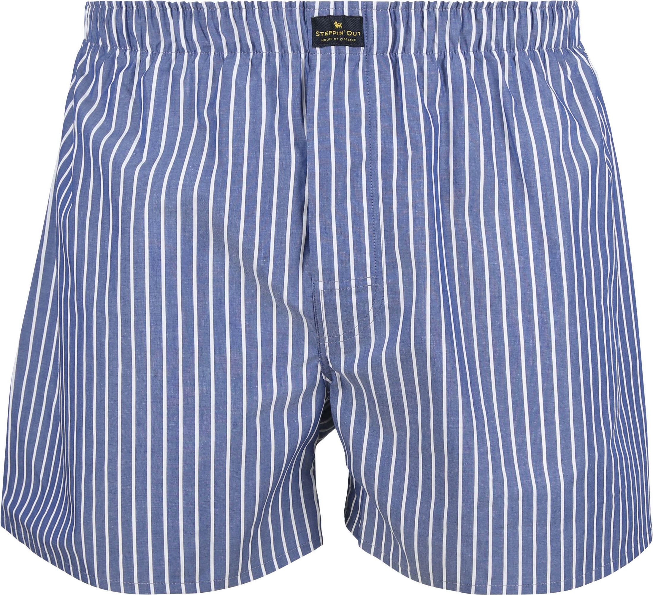 Steppin' Out Boksershorts Striper Kongeblå BOX-STEPP-09
