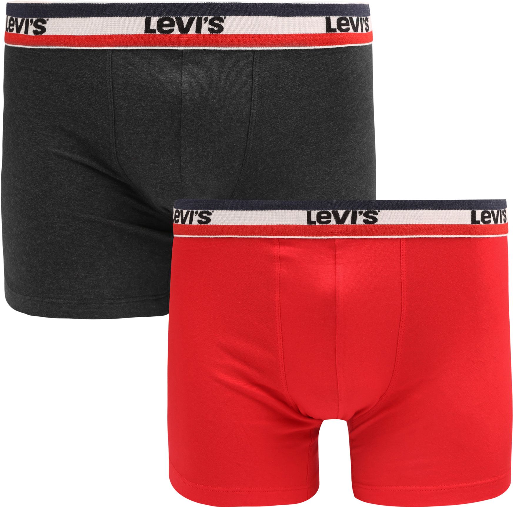 Køb Levi's Boxershorts 2-Pakke Rød Grå 701223908-004 | Suitable