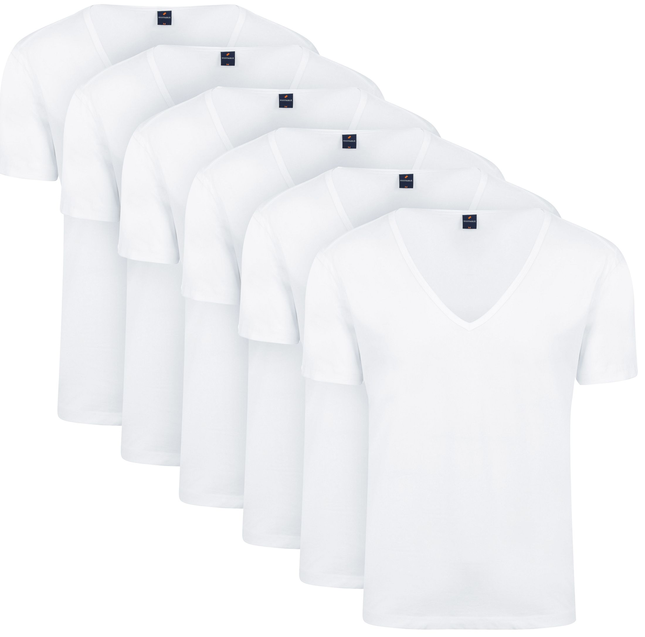 Køb Suitable Vitaru T-shirt Dyb V-hals Hvid 6-pak 160-6 White | Suitable
