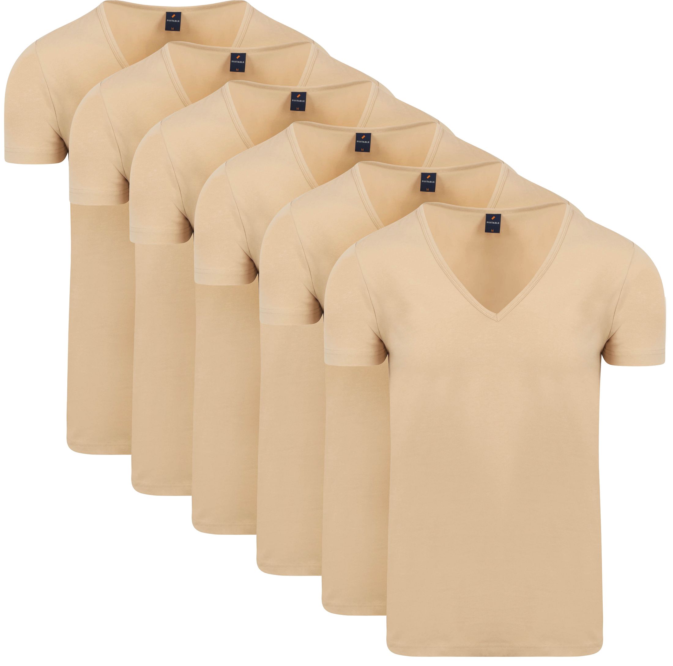 Suitable Camiseta Beige 160-6 Khaki 6-pack