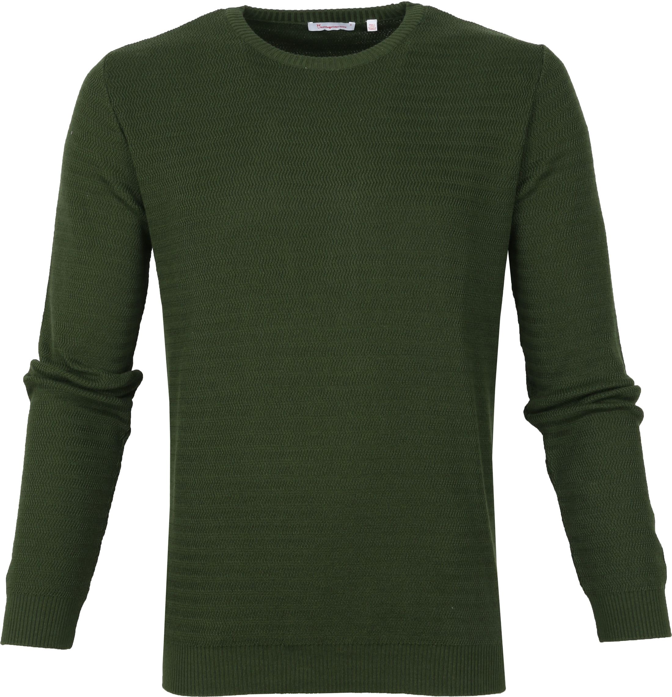 Køb KnowledgeCotton Apparel trøje med bølgemønster, mørkegrøn 80597-1278 | Suitable