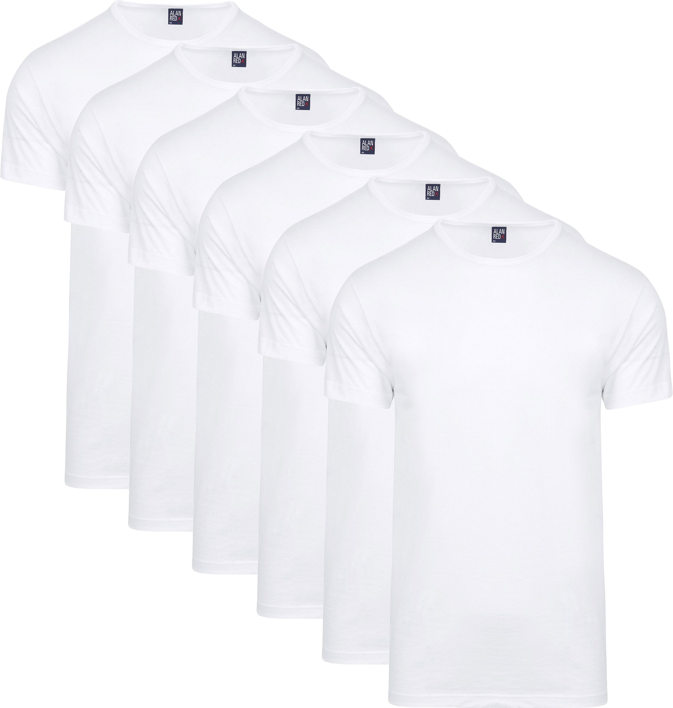 Alan Red Derby 6-Pack O-Hals T-shirts Wit Aanbieding 6672/6P/01 Derby 6pack