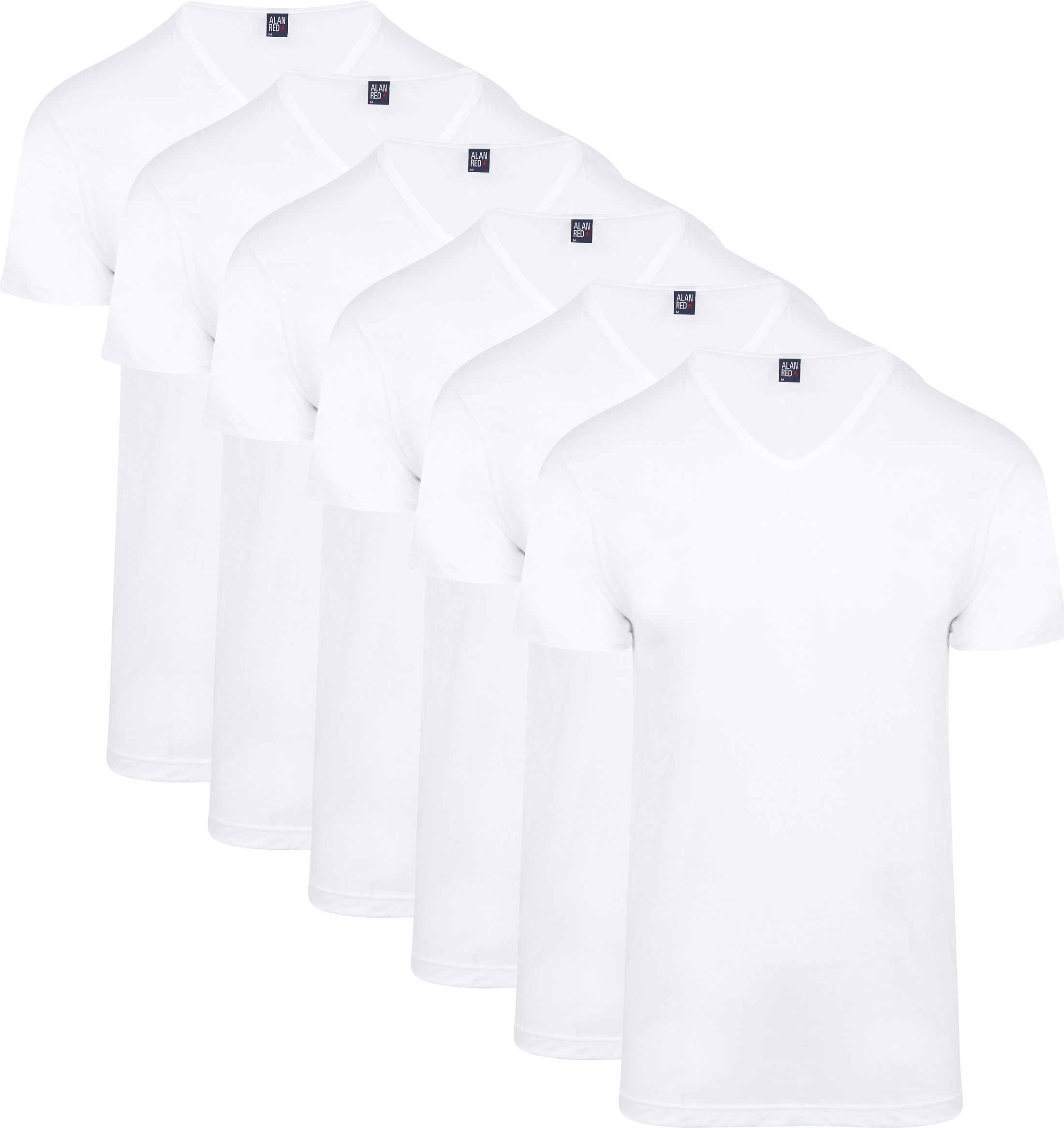 Alan Red T-Shirt Vermont Col-V Blanc Lot de 6 6671/6P/01 Vermont 6pack commander en ligne | Suitable