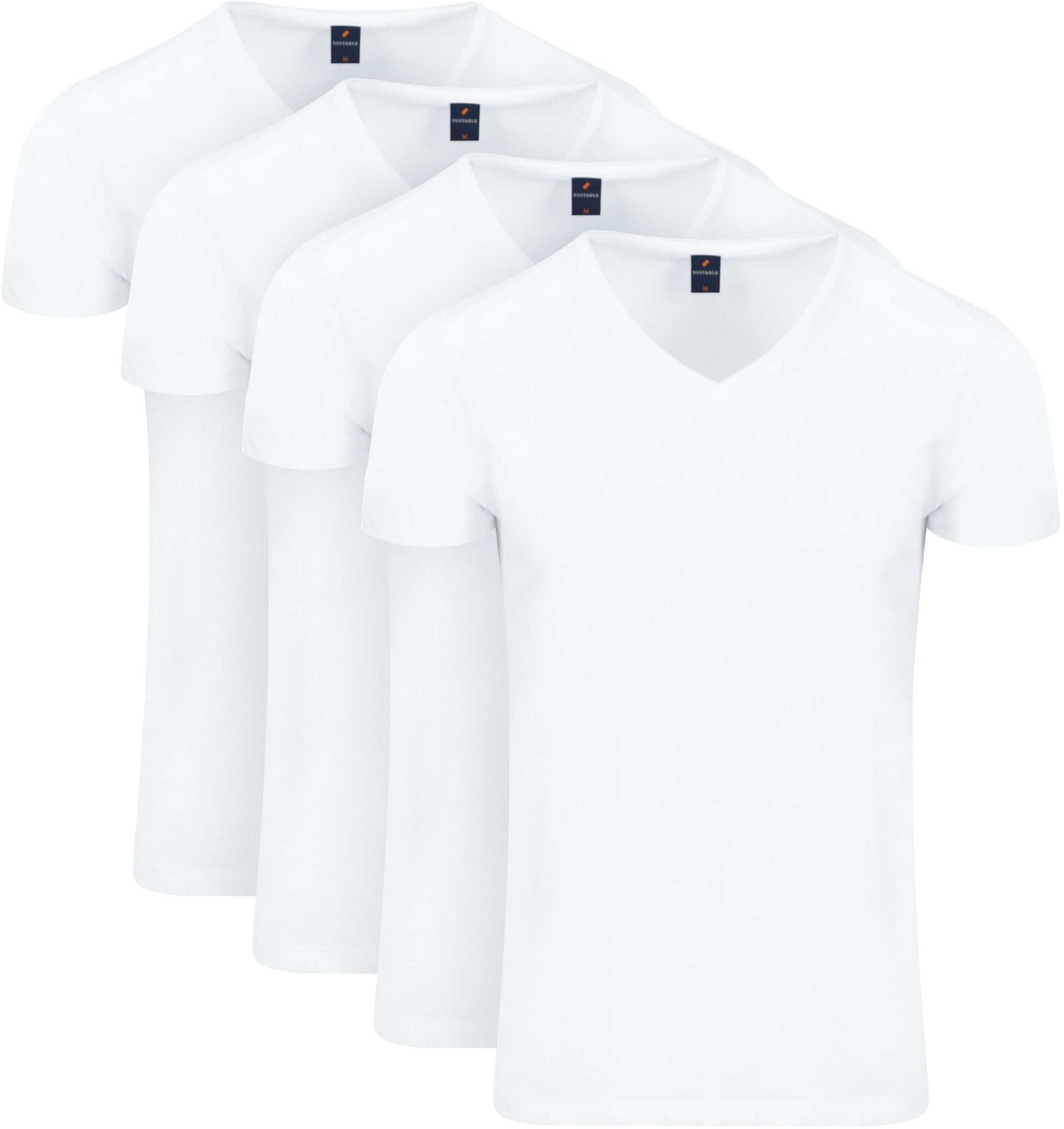 Køb Suitable Vitasu T-shirt med V-hals hvid 4-pak  | Suitable