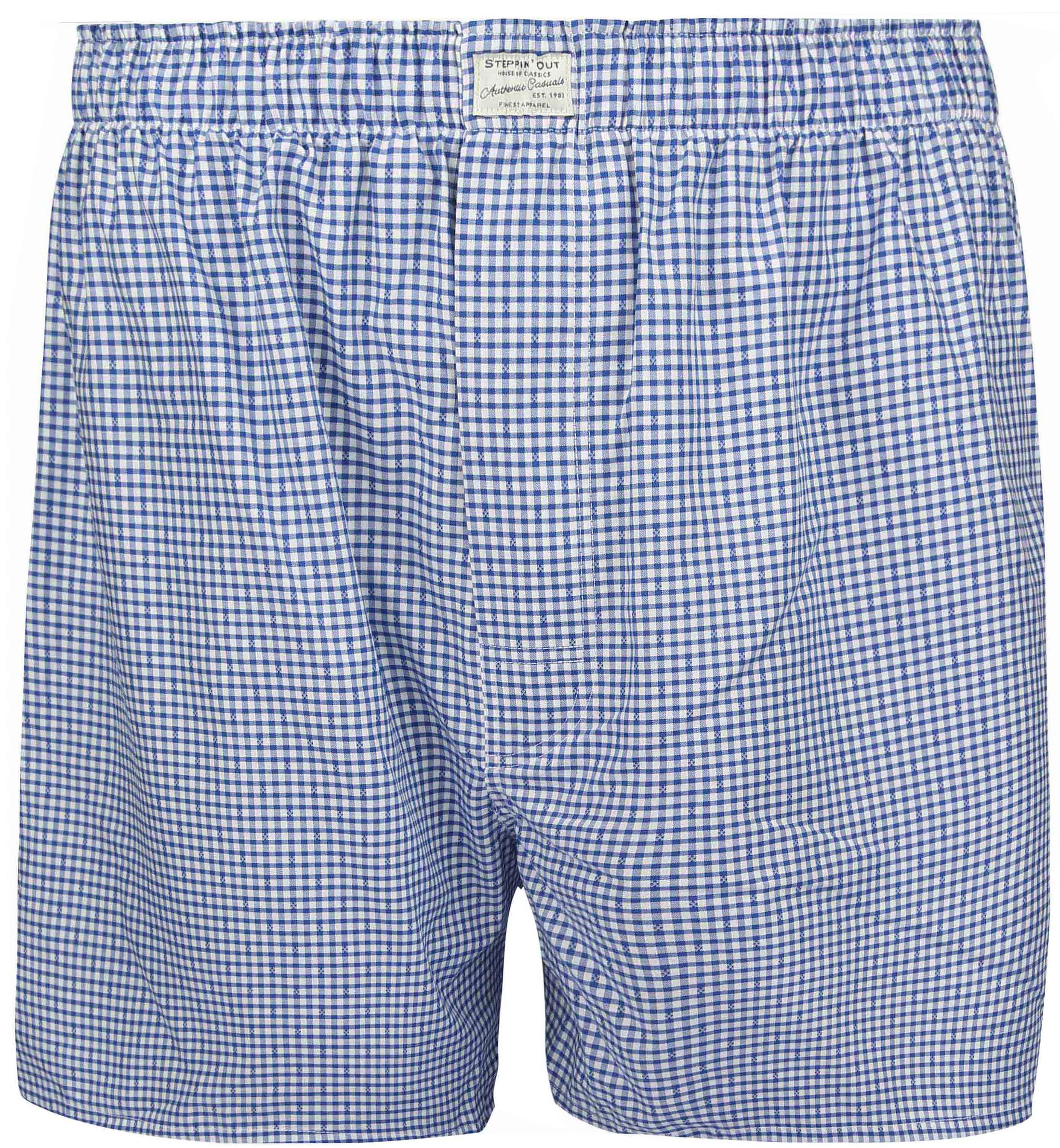 Steppin' Out Boxershort Dobby Ruit Blauw SM1601.0017-2000 kopen | Suitable