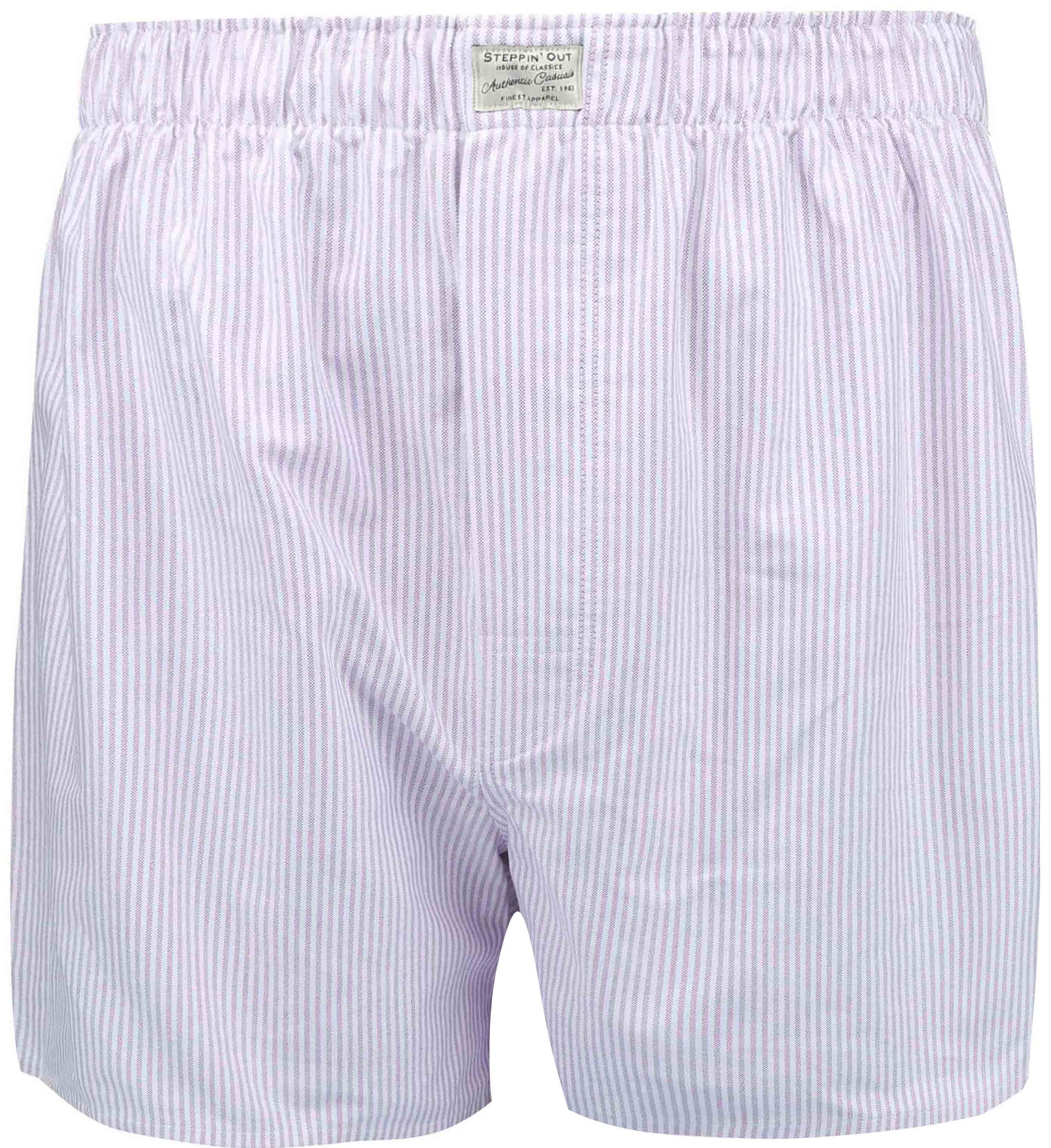 Steppin' Out Boxershort Striped Oxford Violet SM1601.0026-8500 commander en ligne | Suitable