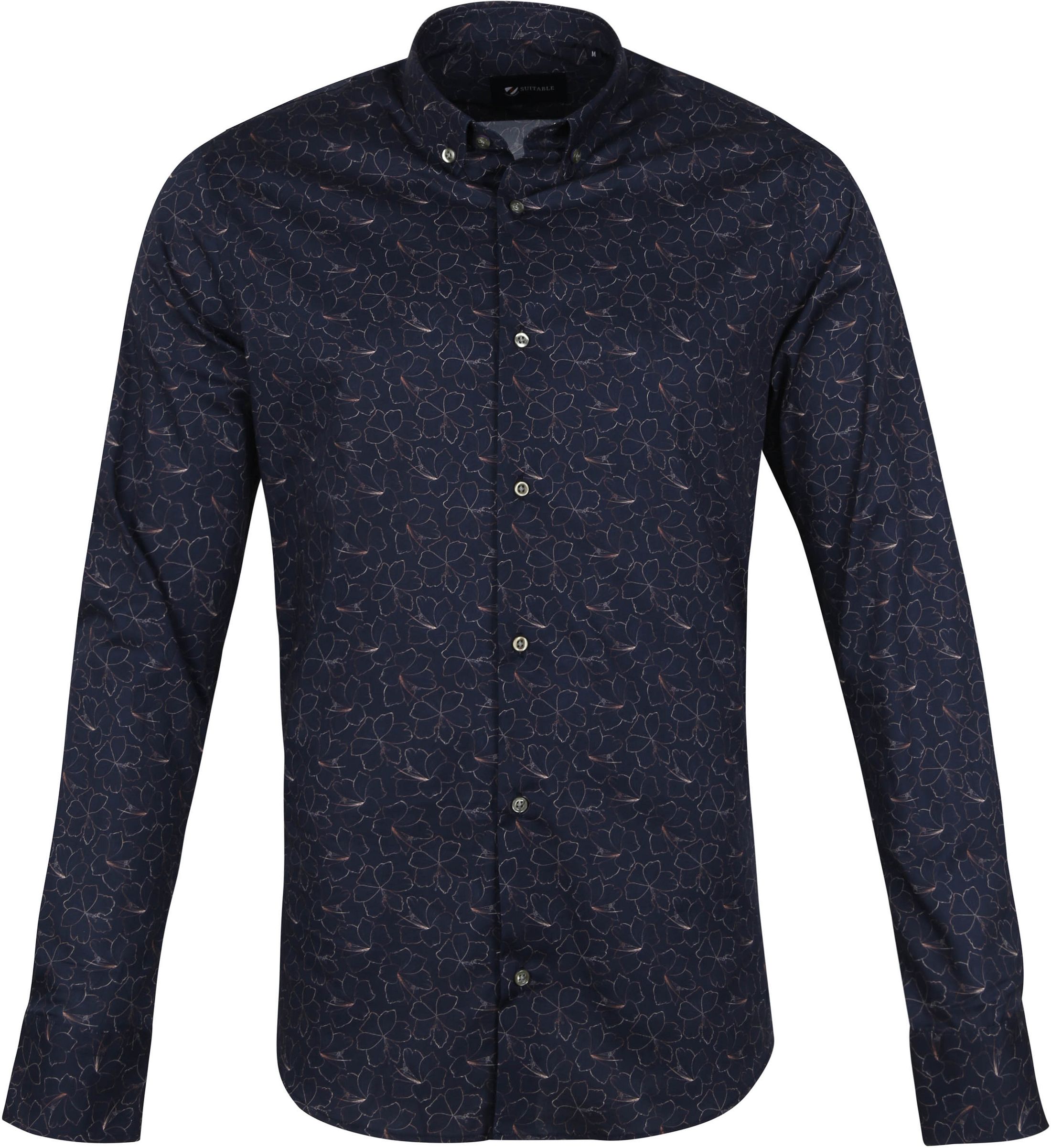 Køb Suitable BD skjorte med blomstertryk, mørkeblå SC-03 Navy flowers | Suitable
