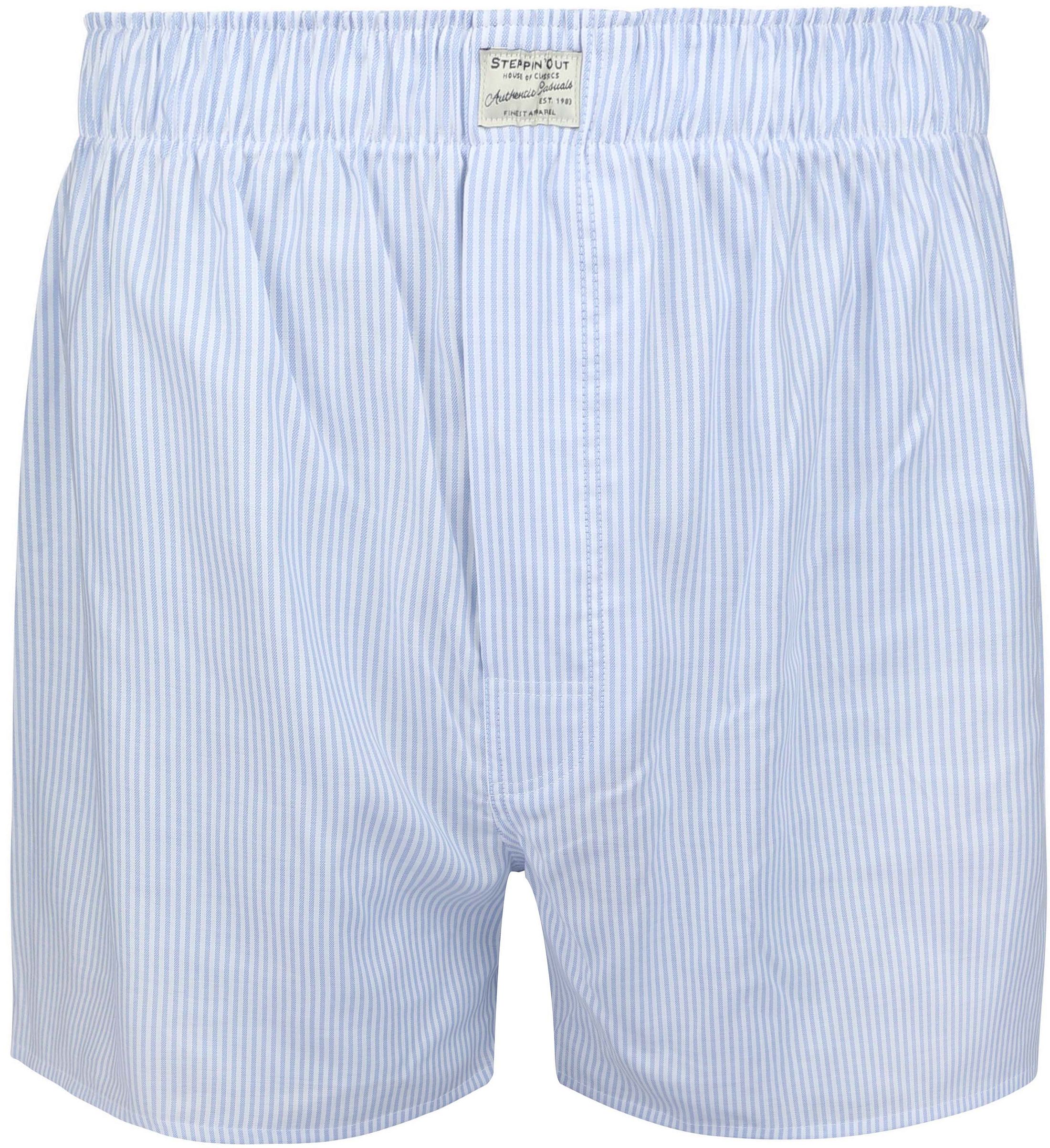 Steppin' Out boksershorts med stripete Oxford-blått SM1601.0026-2001