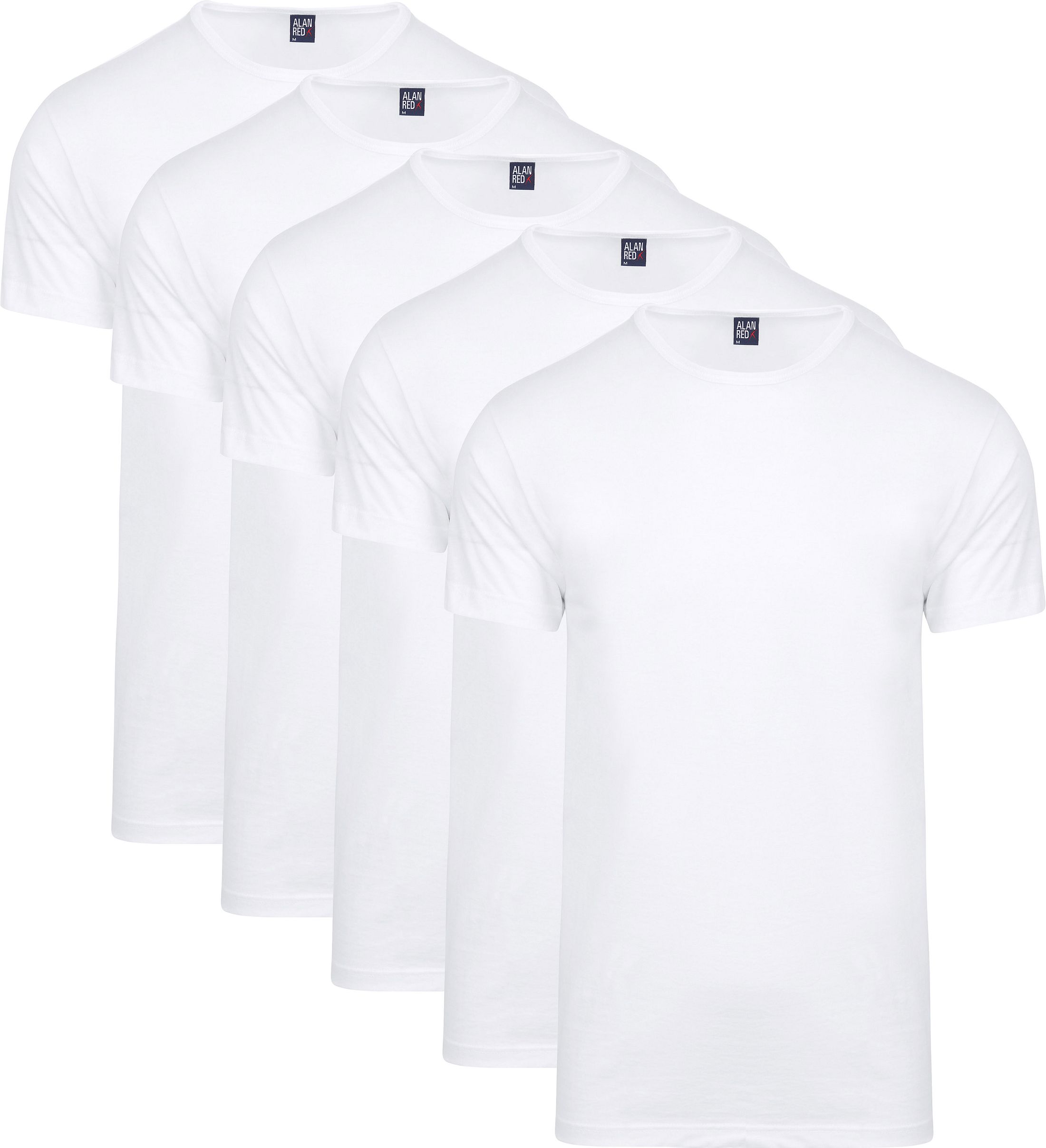 Alan Red Giftbox Derby O-Hals T-shirts Wit (5Pack) 6619/5P/01 Derby Giftbox White kopen | Suitable