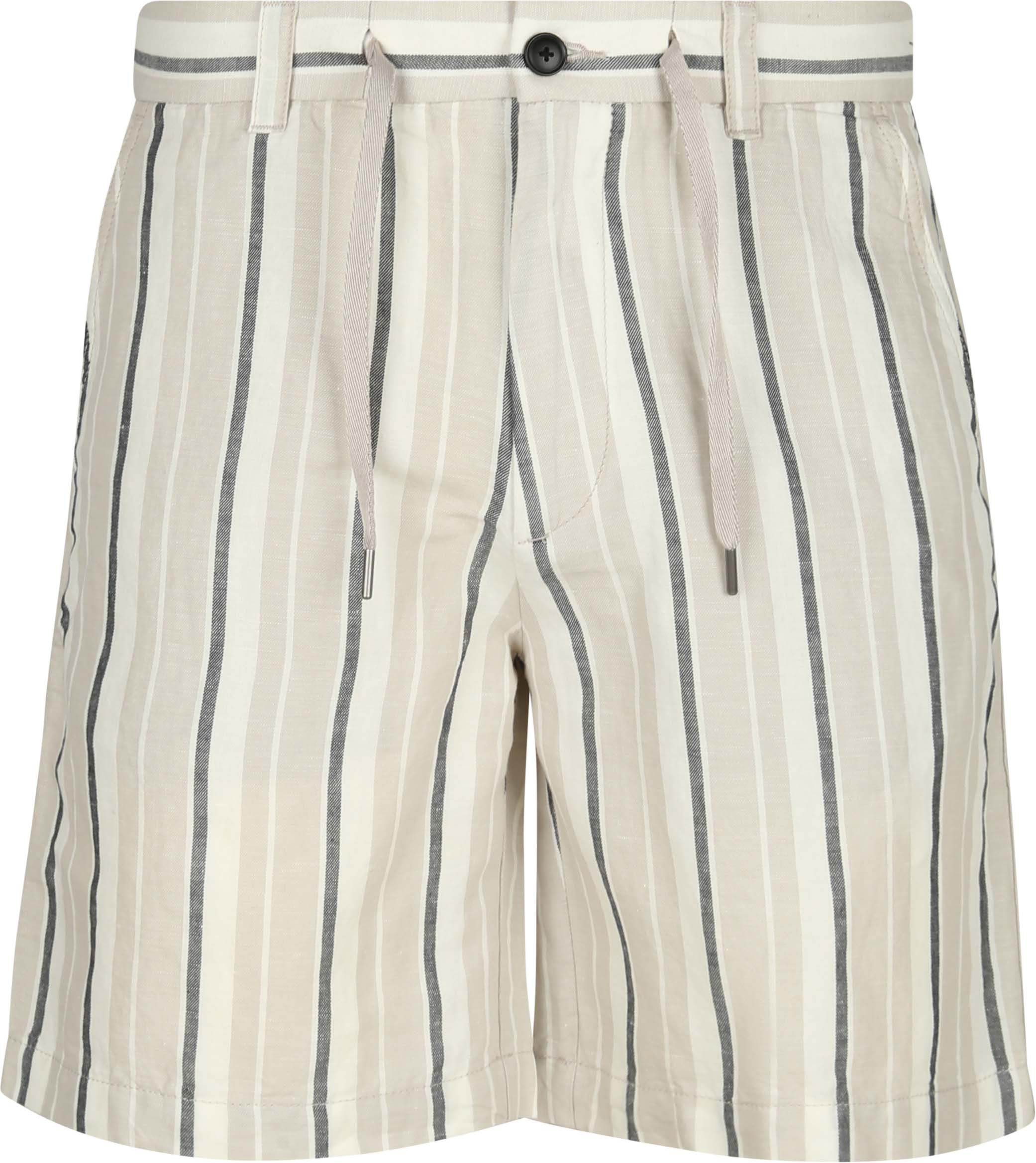 Køb BOSS Chino Shorts Linen Blend Stripes Beige 50561129-070 | Suitable