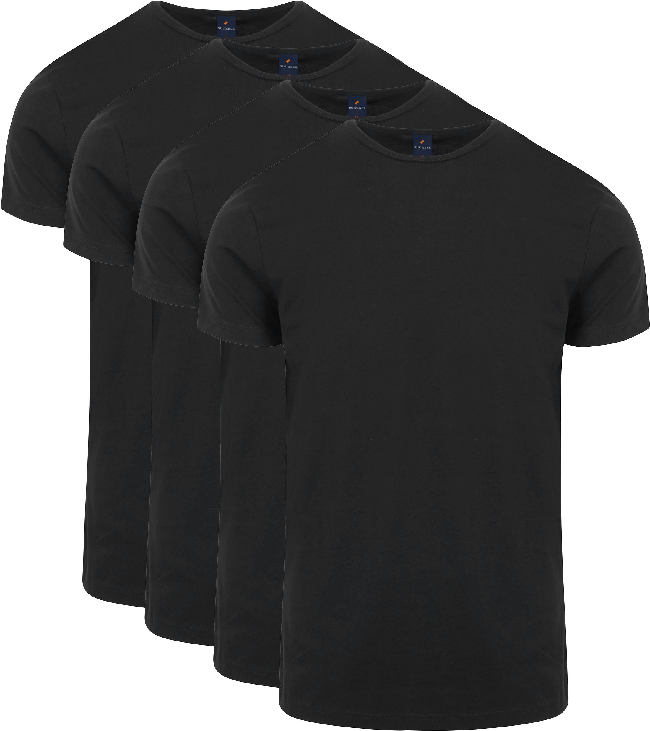 Suitable Ota T-Shirt z okrągłym dekoltem czarny 4-pack 100-2 O Black Ota