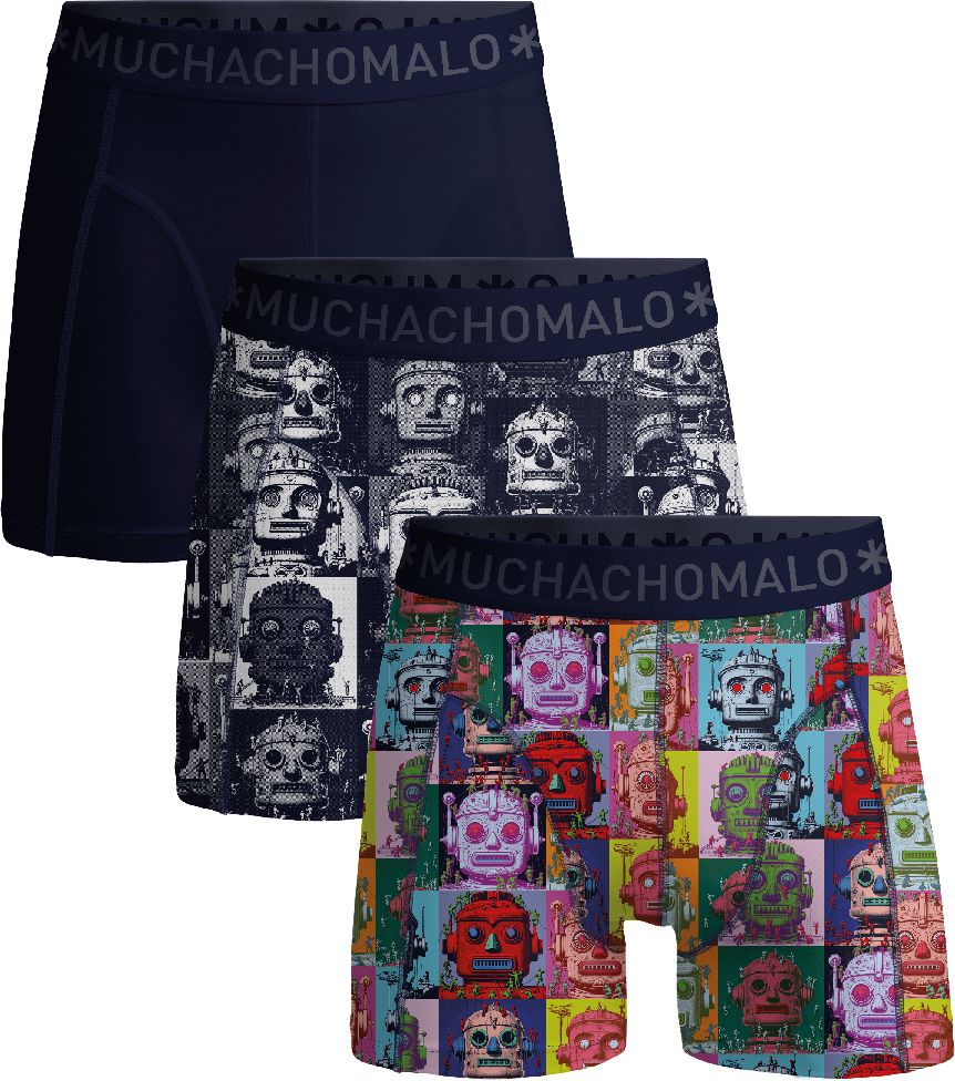 Muchachomalo Boxer Multicolor U-ROBOTHEADS1010--Print/Print/Blue 