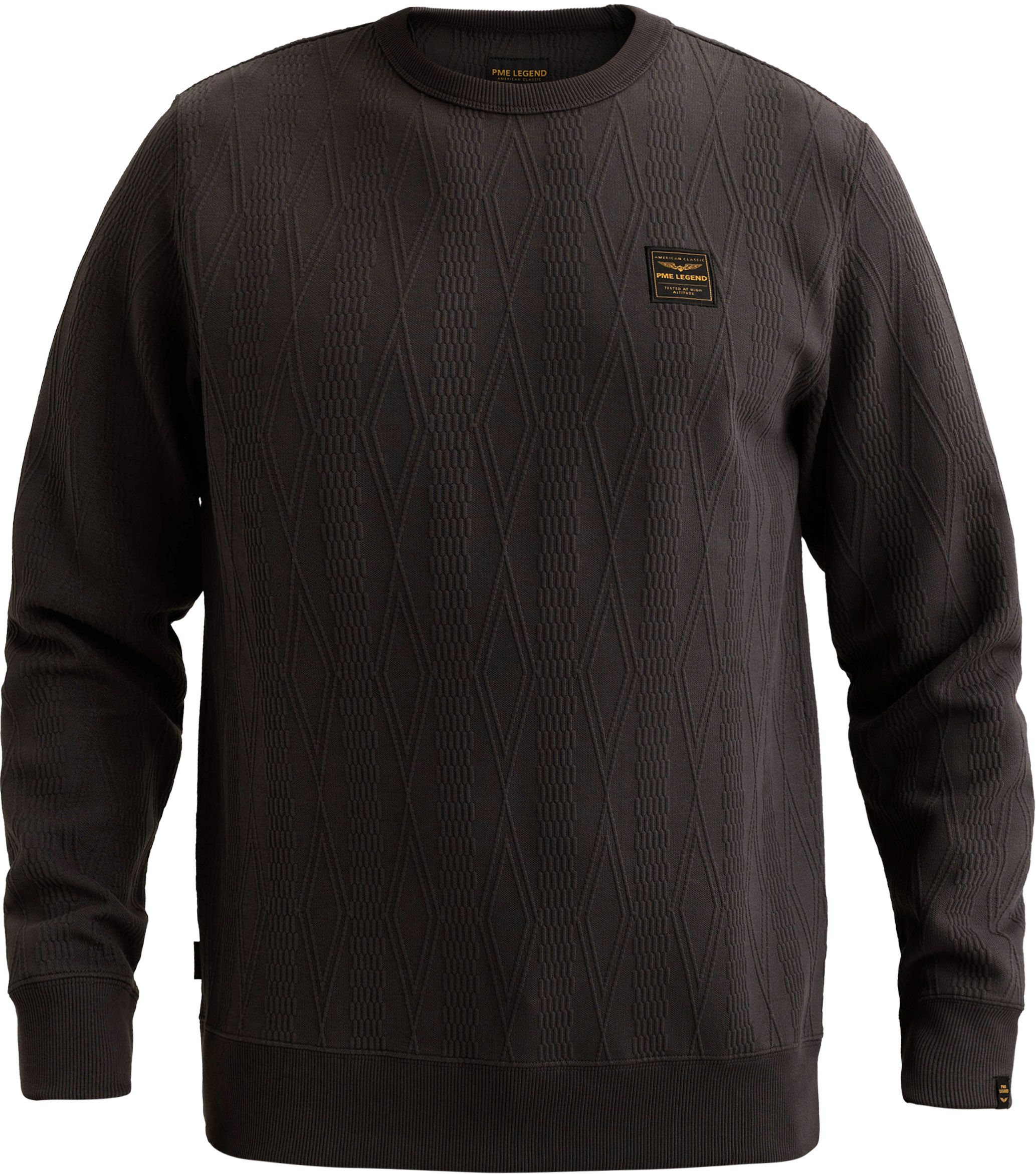 Køb PME Legend Jacquard Structure Sweater Antracit PSW2609471-9140 | Suitable