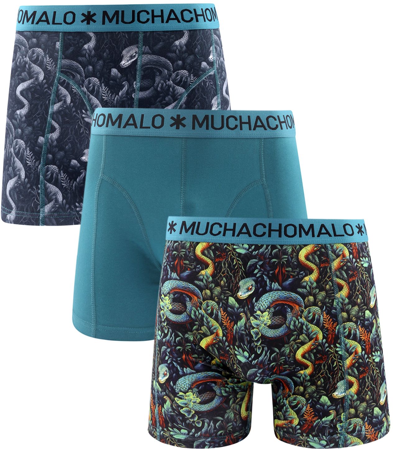 Muchachomalo 3-pack boksershorts Snakey U-SNAKEY1010-01-Print/Print/Green