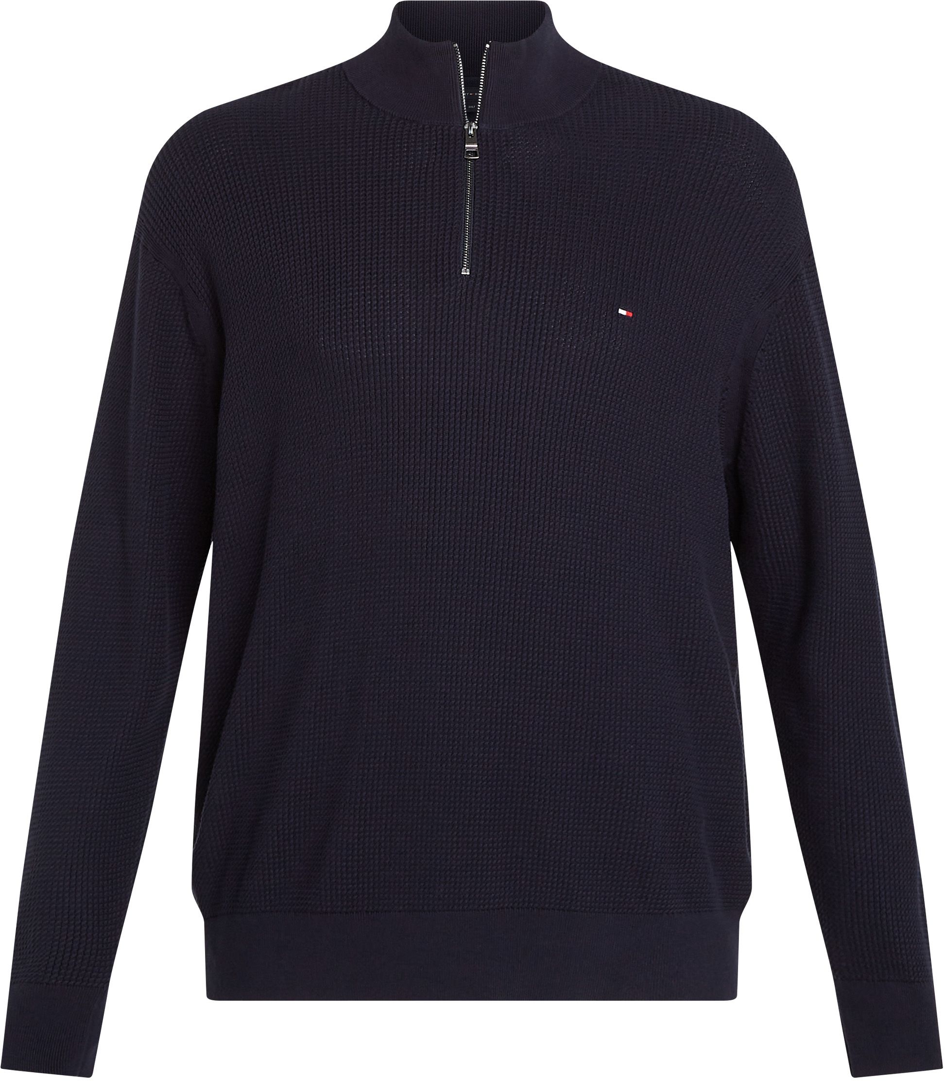 Tommy Hilfiger Stor & Lång Half Zip Tröja Struktur Navy MW0MW37975-DW5