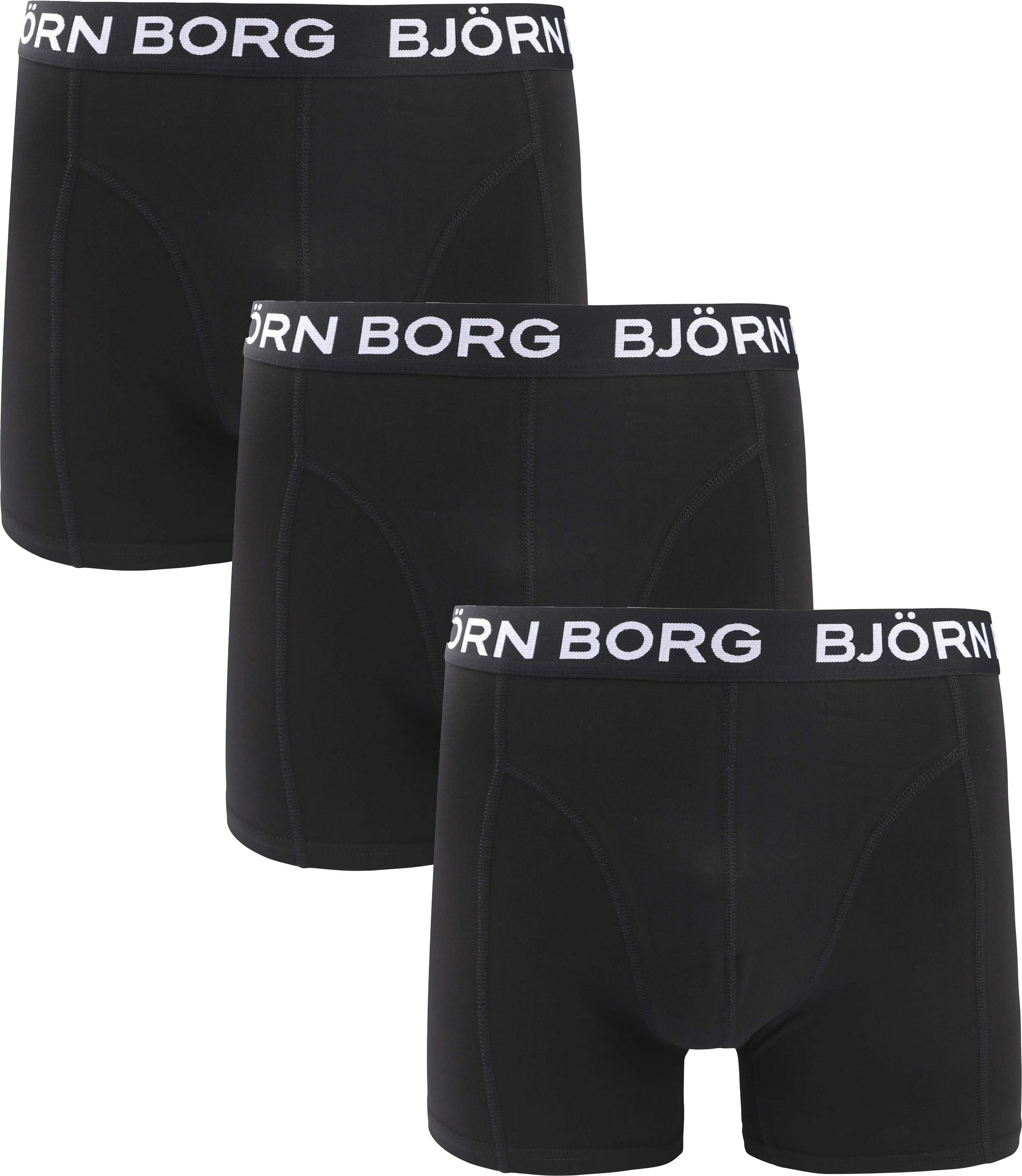 Björn Borg Boxershorts i Stretchig Bomull 3-Pack Svart 10004233-MP001