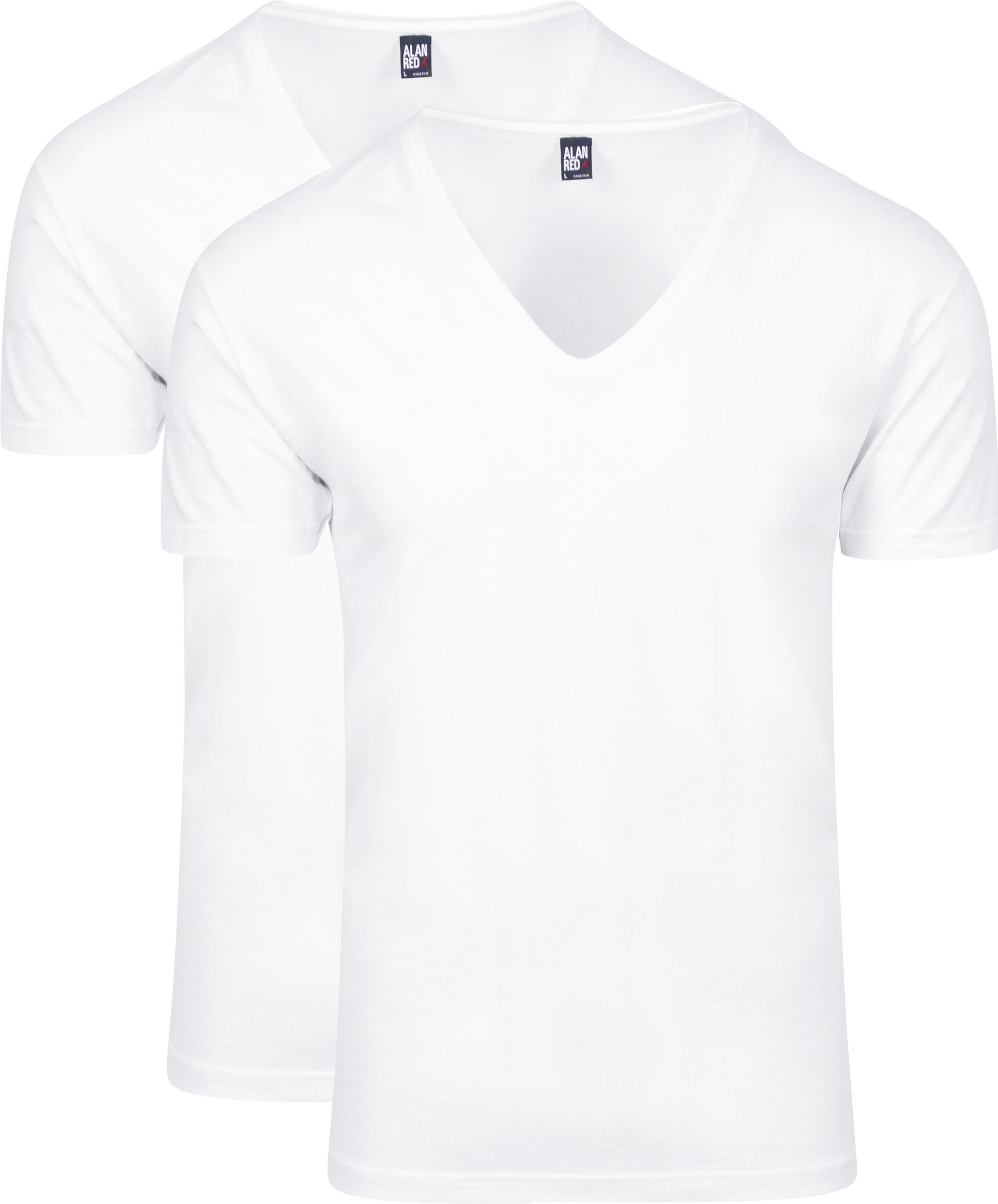 Alan Red T-Shirt 2 pack NOV Col-V Extra Profond Stretch 5601/2P/01 NOV T-shirt White