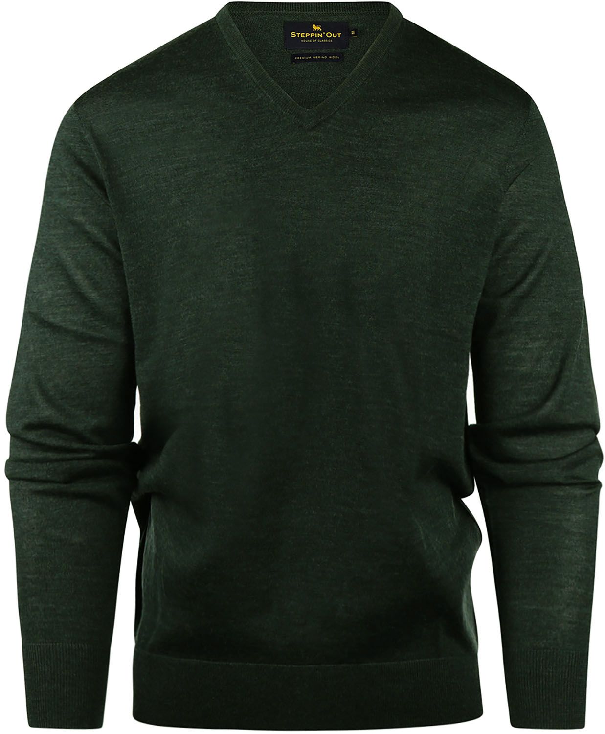 Steppin' Out Pull Col-V Laine Merino Vert Foncé SM1201.0002-5005 commander en ligne | Suitable