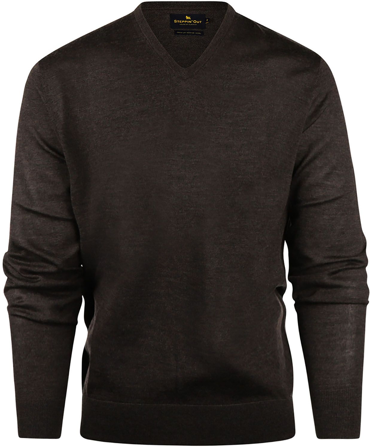 Steppin' Out Trui V-hals Merinowol Bruin SM1201.0002-3000 kopen | Suitable