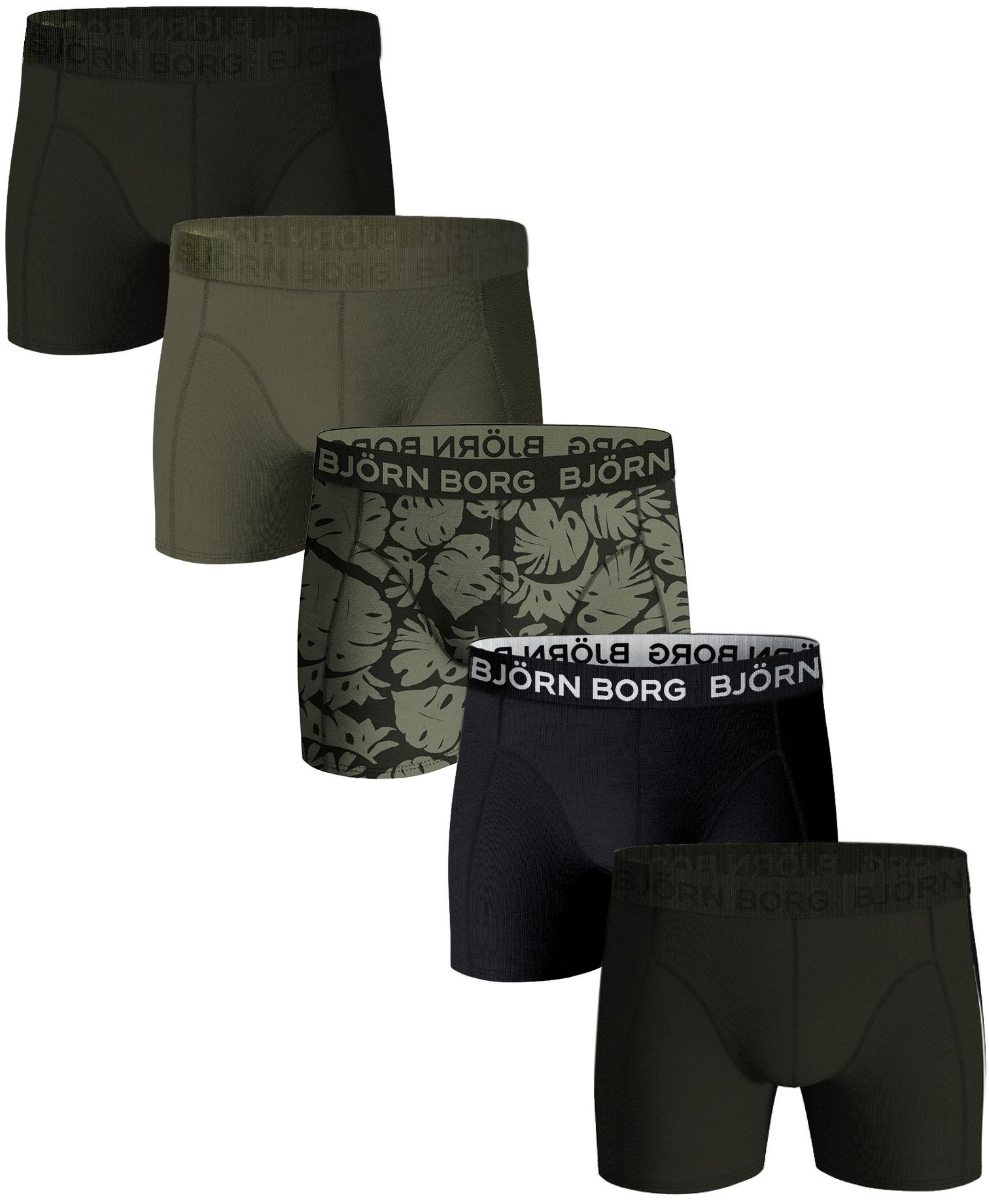 Bjorn Borg Boxershorts i Bomuld Stræk, 5-styk, Multifarvet 10004237-MP002