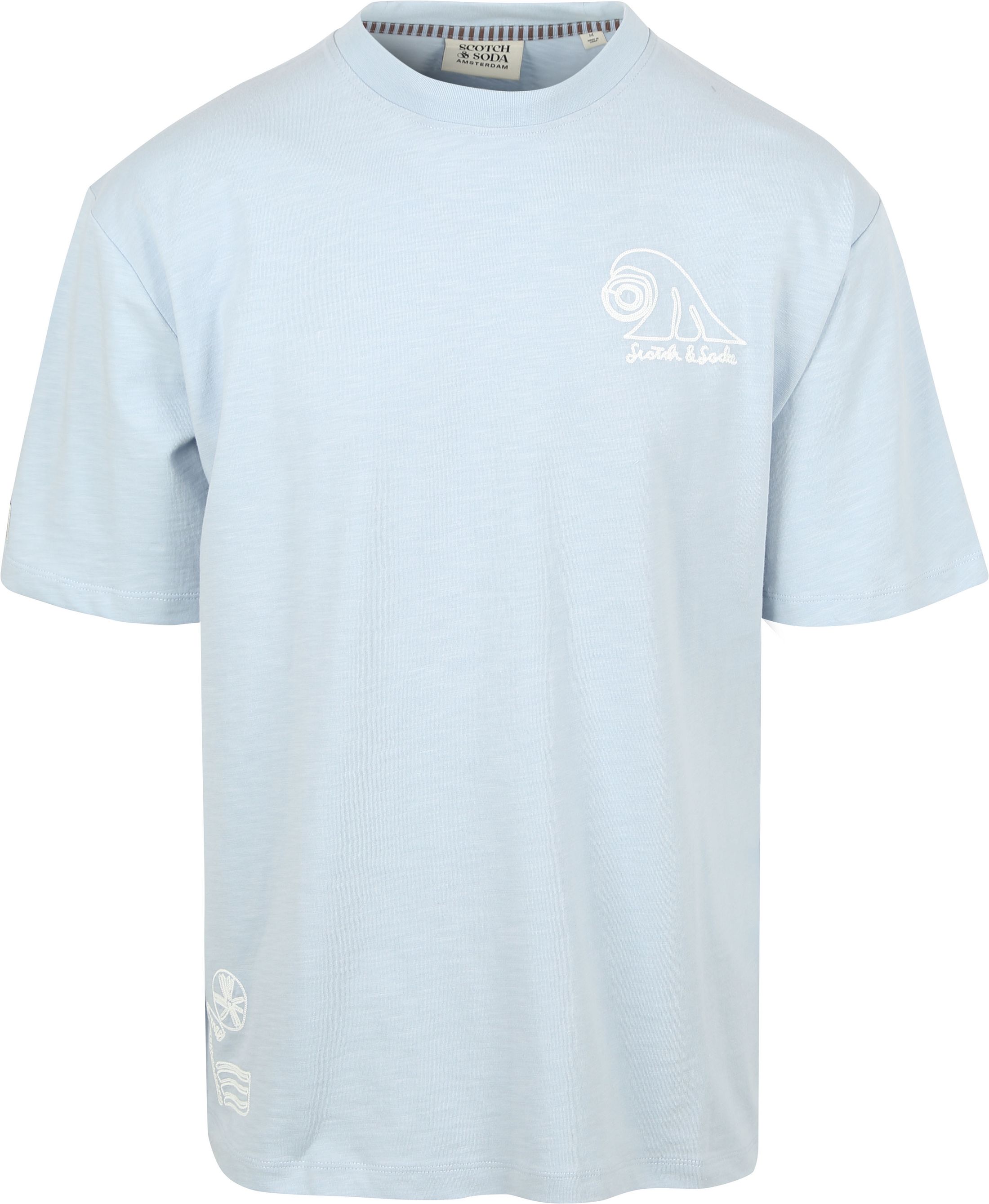 Scotch And Soda Slub Broderi T-skjorte Blå 180351-420