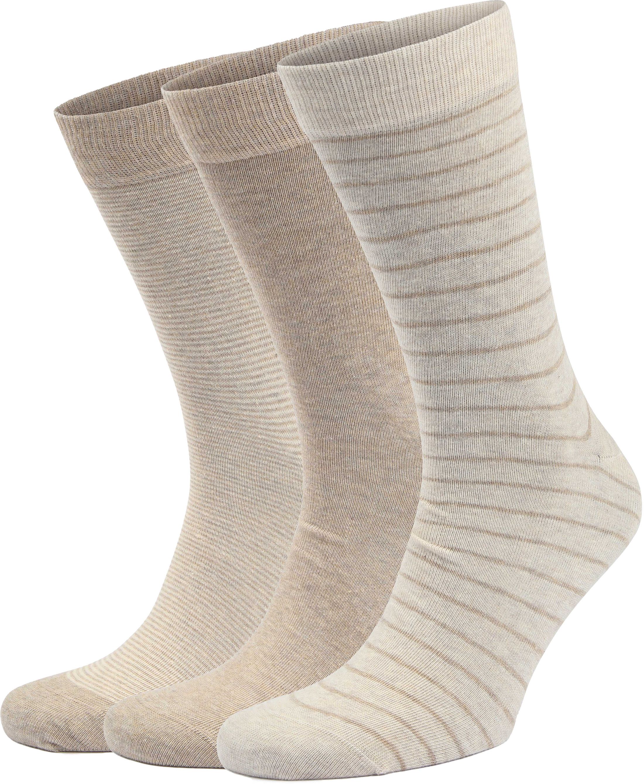 Suitable Chaussettes Lot de 3 Impression Ecru commander en ligne | SO-BIOCOTTON-3P-23-04 beige | Suitable Luxembourg