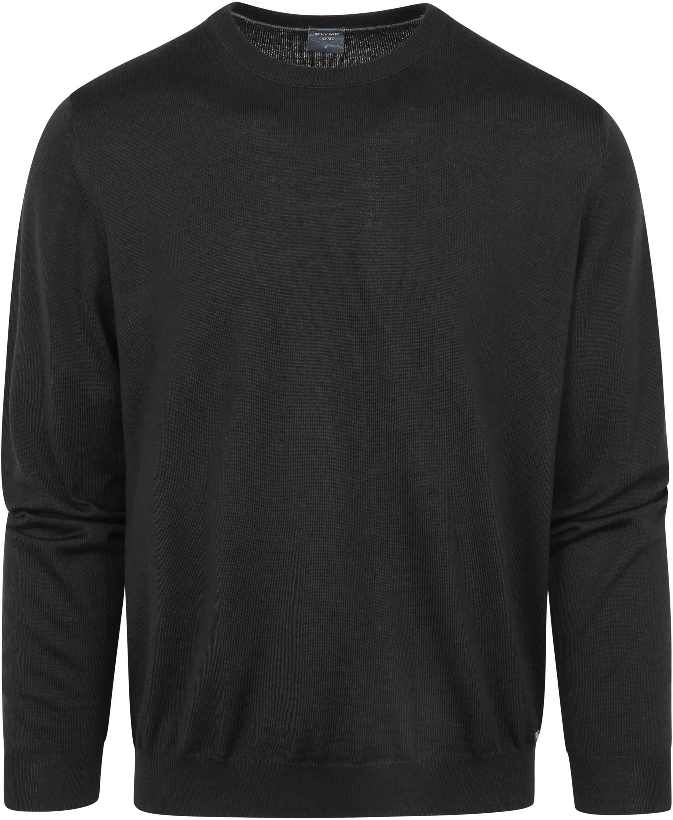 Olymp Pullover Rundhals Wolle Schwarz 015011-68