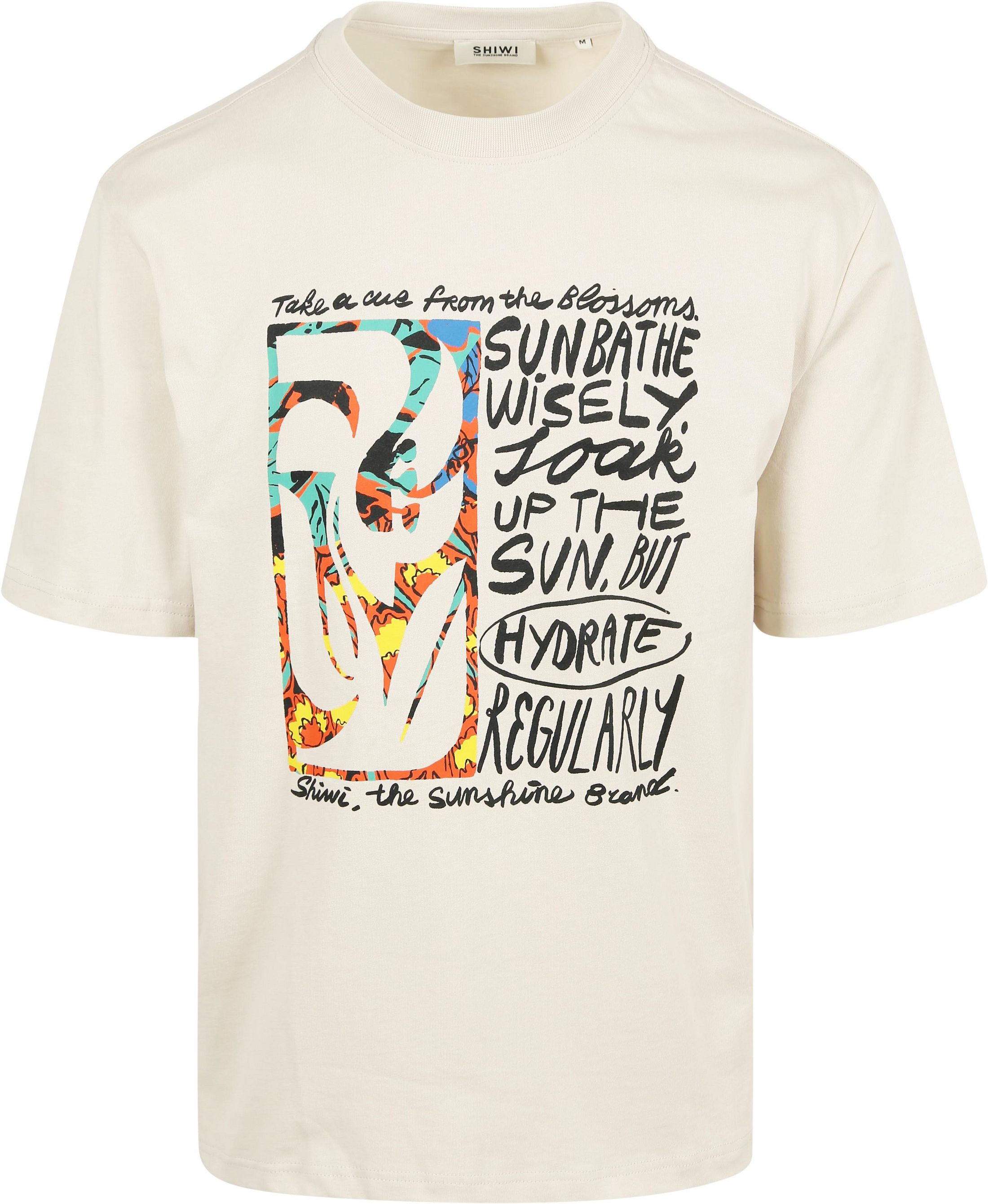 Shiwi T-skjorte Jay Flower Block Beige 1425502975-1032