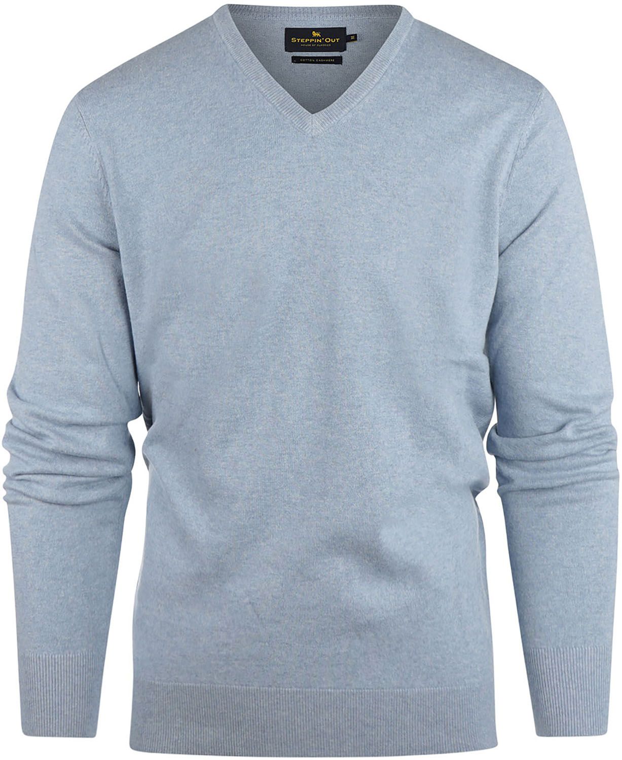 Steppin' Out Pullover Cotton Cashmere V-Neck Sky Blue order online | SM1201.0001-2005/PU-V-COCASH-STEPP-SKY | Suitable Slovakia