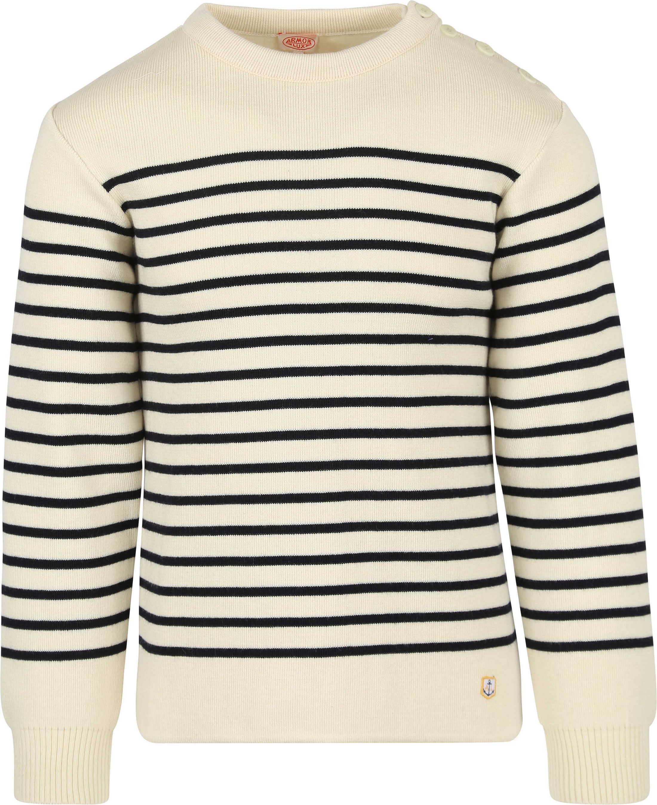 Armor-Lux Molène Trøje Uld Striber Ecru 70094-395