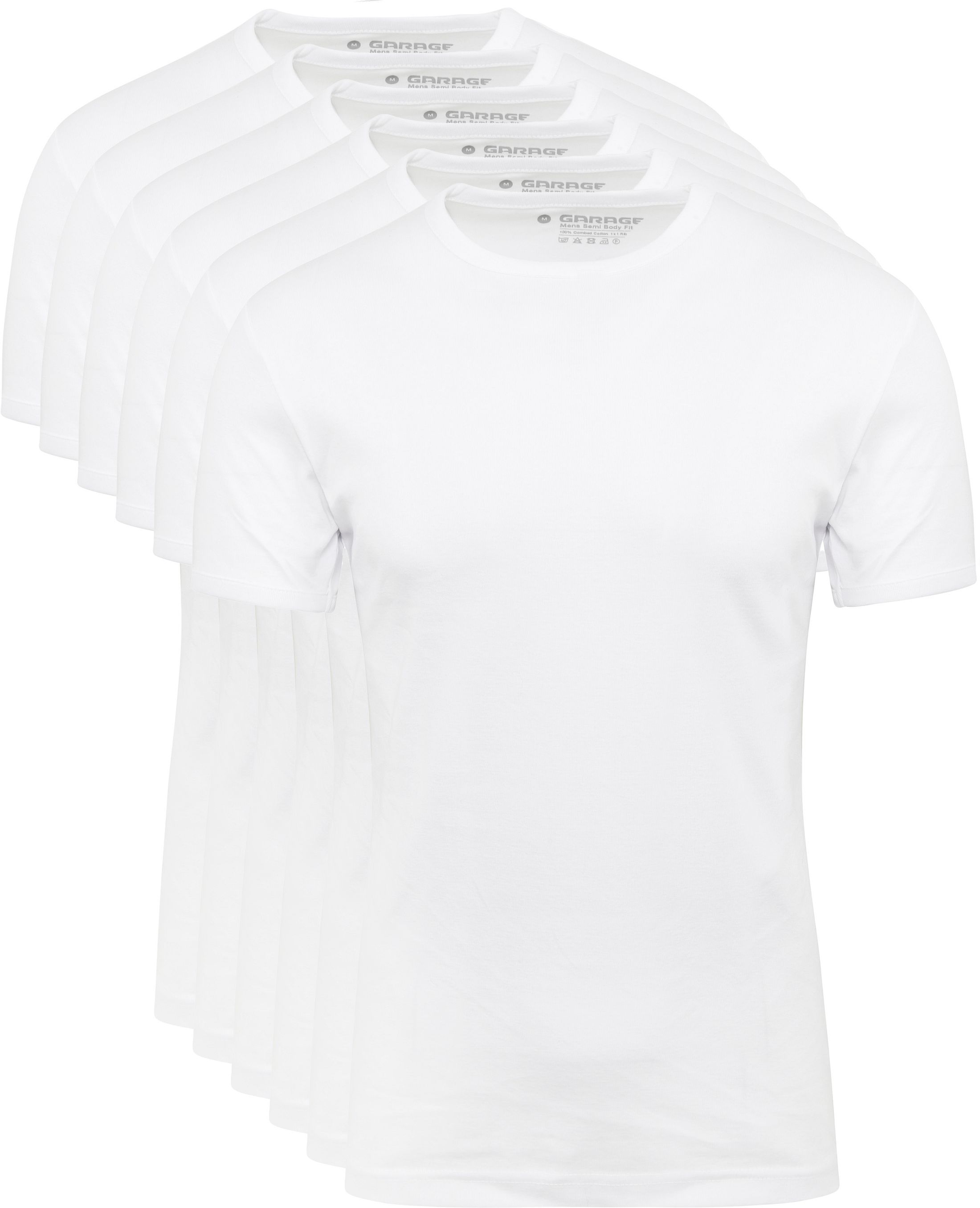 Garage Stretch Basic T-Shirt Weiss Rundhals 6-Pack kaufen | 201 | Suitable