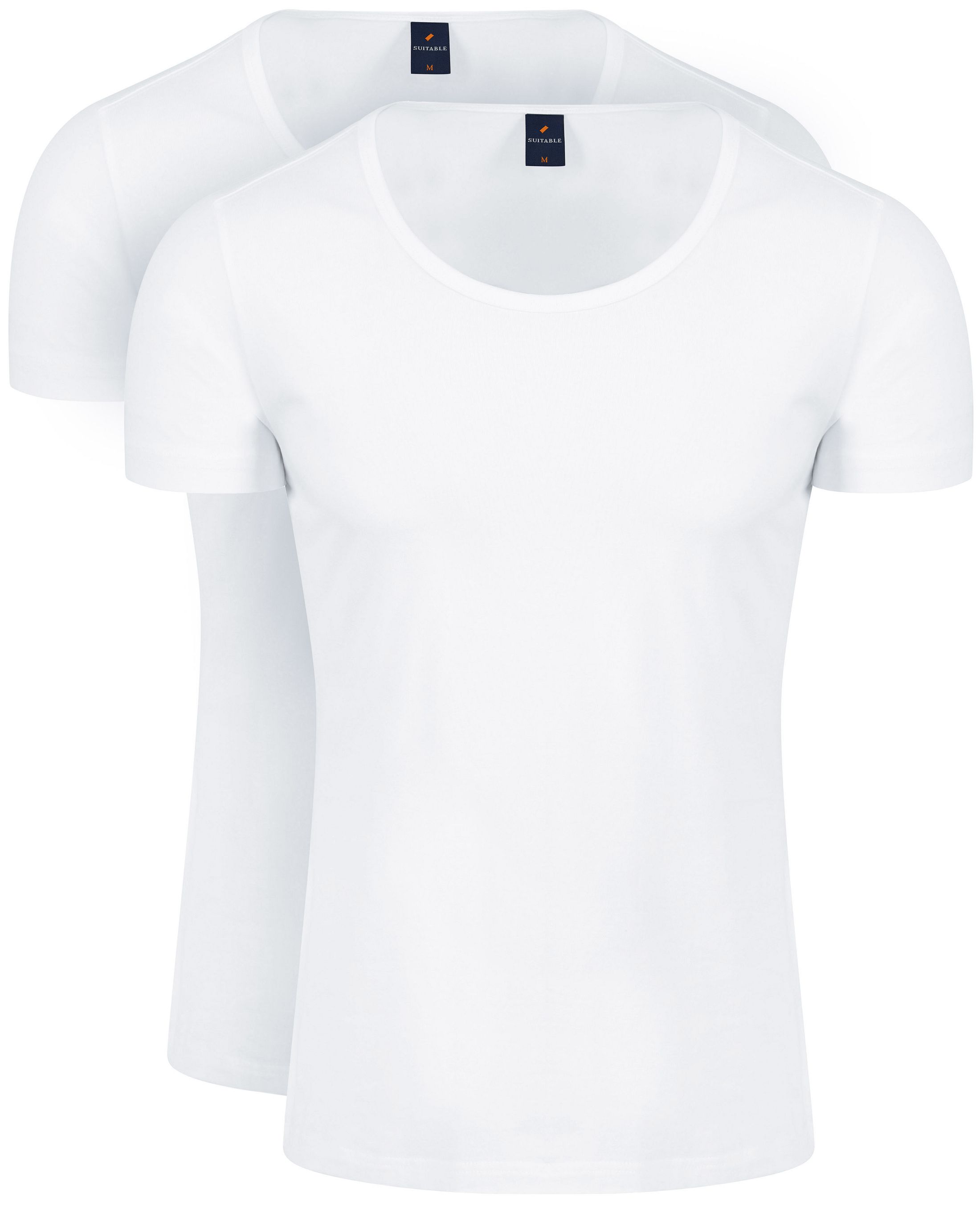 Suitable Otaru T-shirt med bred rund hals Vit 2-pack 145-2 O 95/5 Otaru