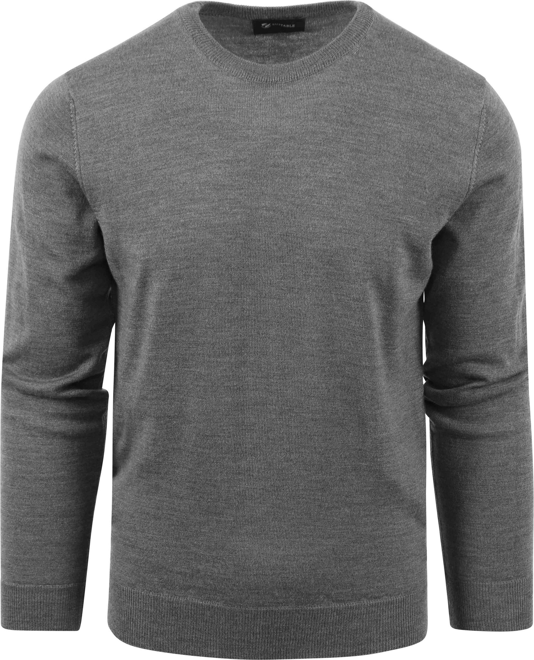 Suitable Merino Pullover Ronde Hals Antraciet MRI-O-23 kl M06670 Grey kopen | Suitable