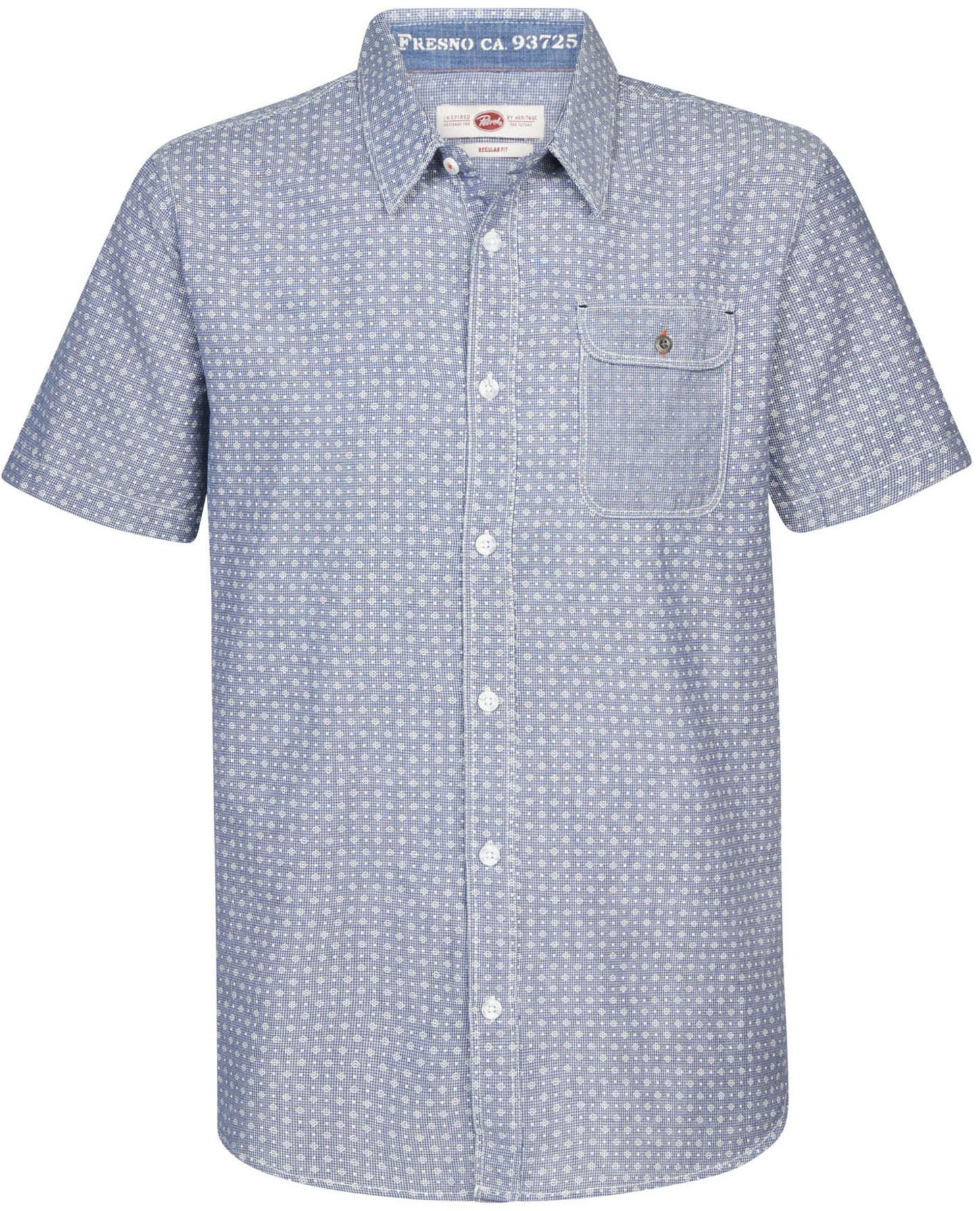 Petrol Short Sleeve Hemd Print Blauw M-1030-SIS406-5093 kopen | Suitable