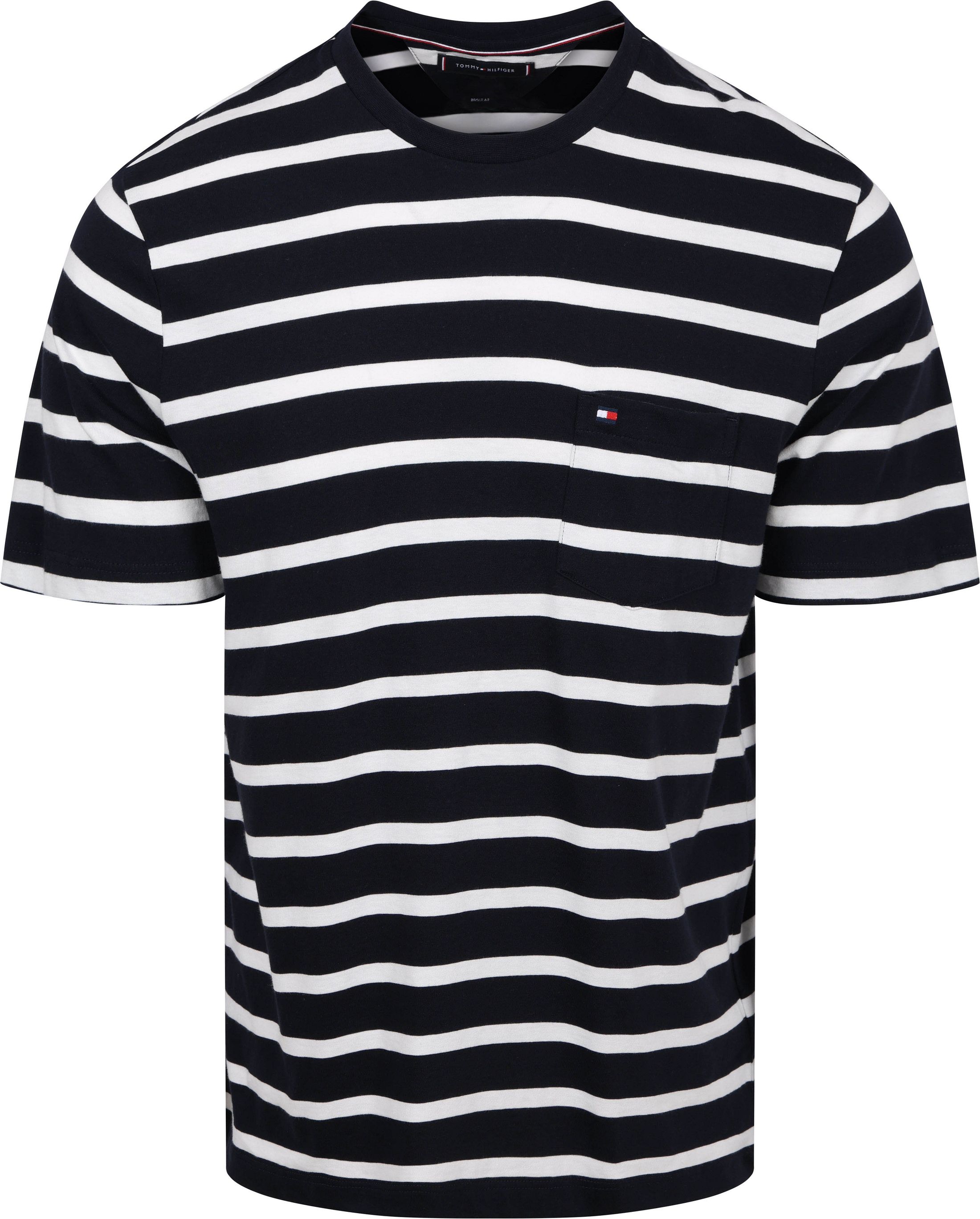 Tommy Hilfiger T-shirt Streep Donkerblauw kopen | Suitable