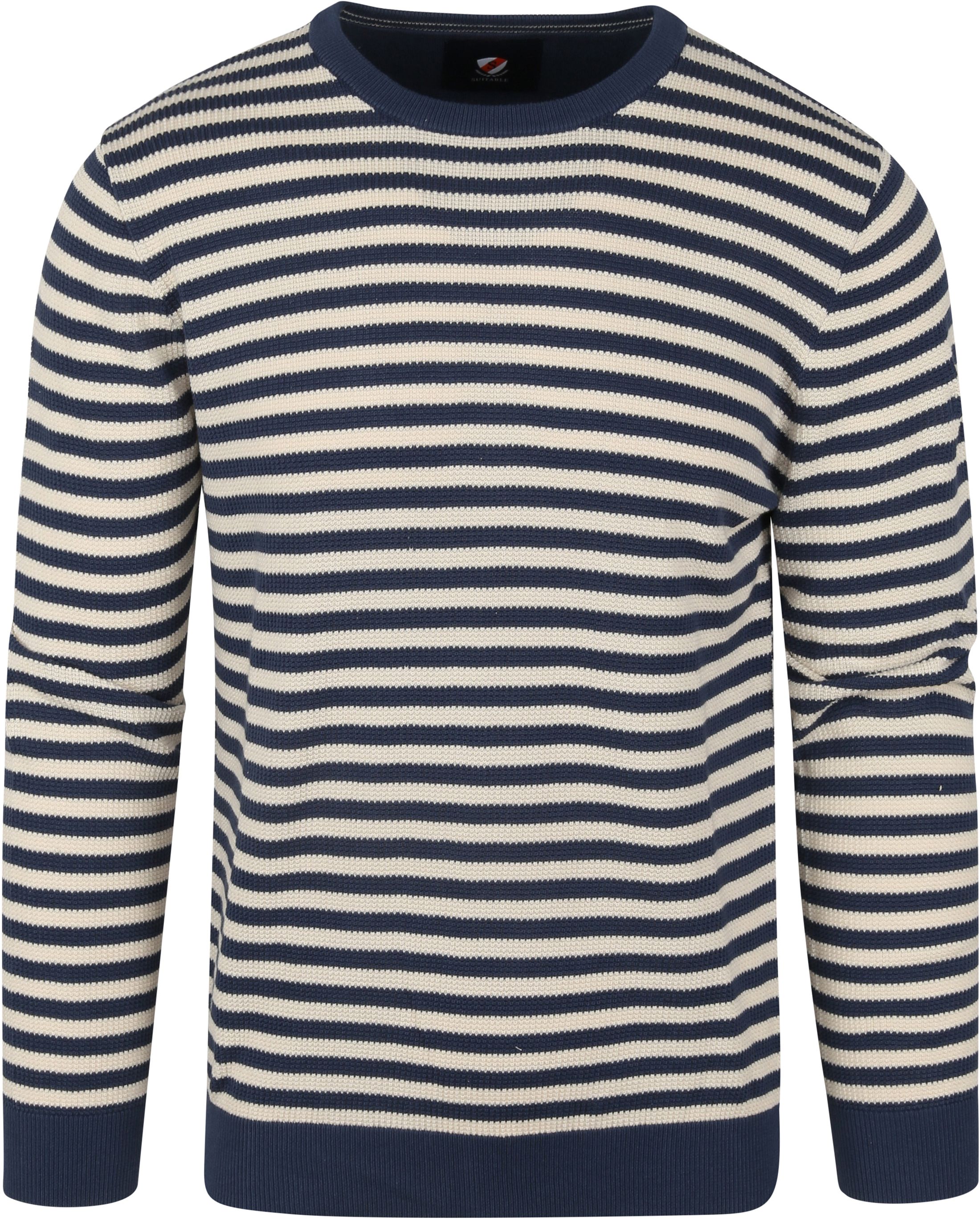 Suitable Pullover O-Ausschnitt Dunkel Blau Streifen kaufen | SPE22105ST04ST-267 | Suitable