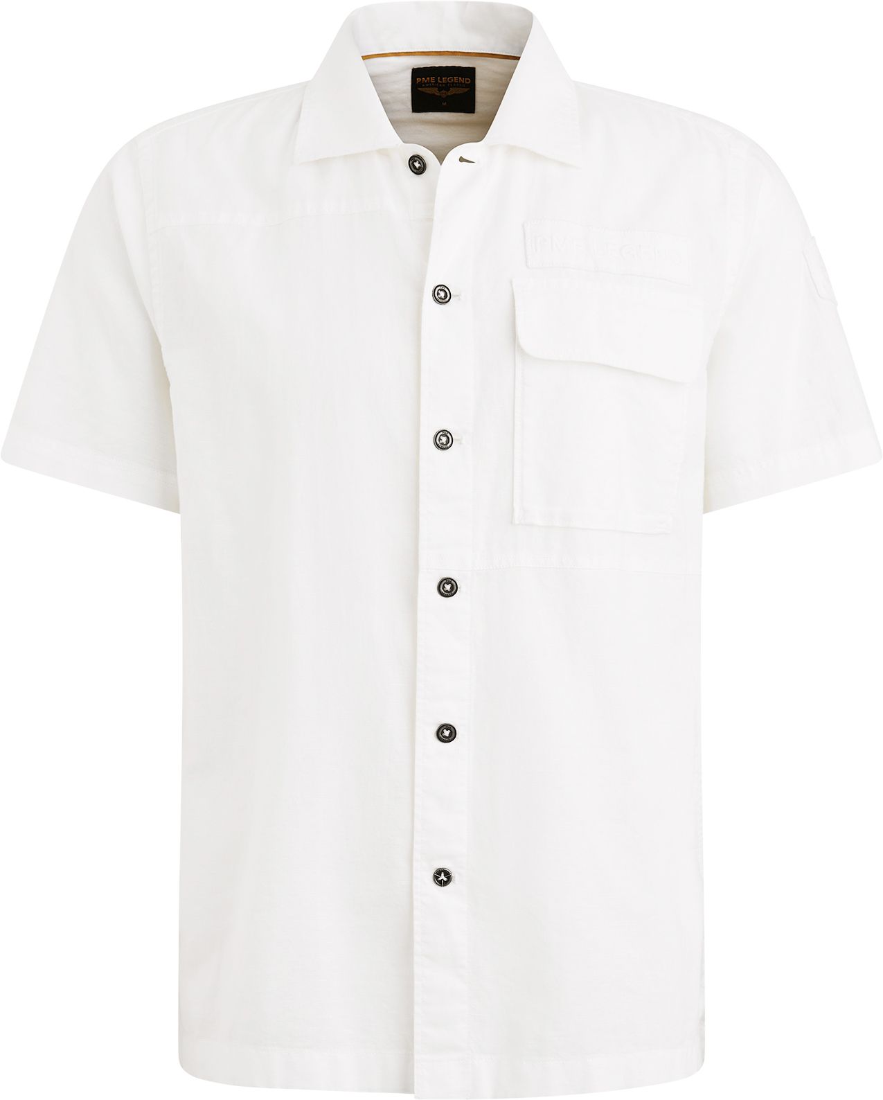 PME Legend Kortermet Skjorte Lin Hvit PSIS2505230-7003 kjøp | Suitable