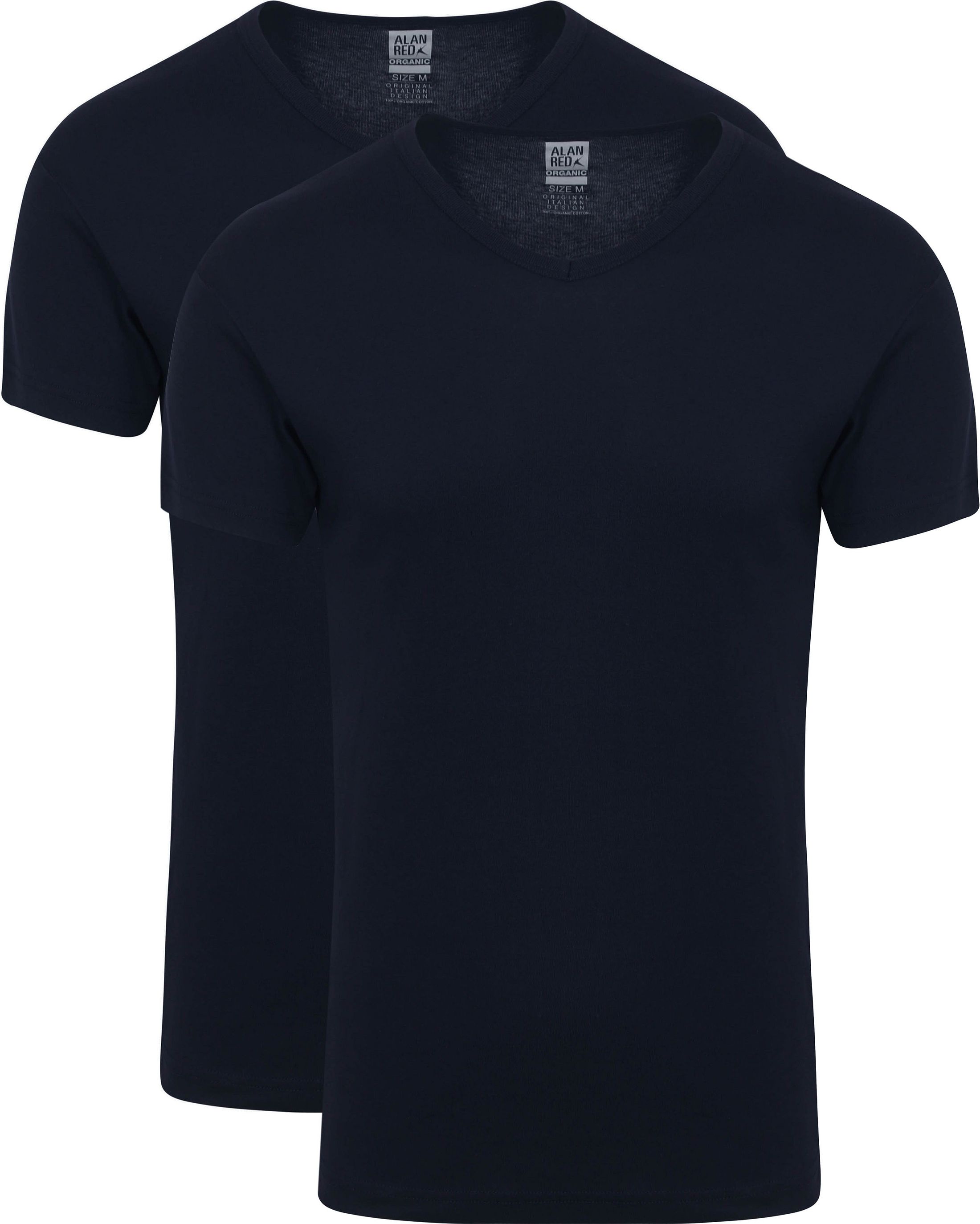 Køb Alan Red Vancouver T-shirt V-hals Navy 2-Pack 7032/2P/06 Vancouver Rib Navy | Suitable