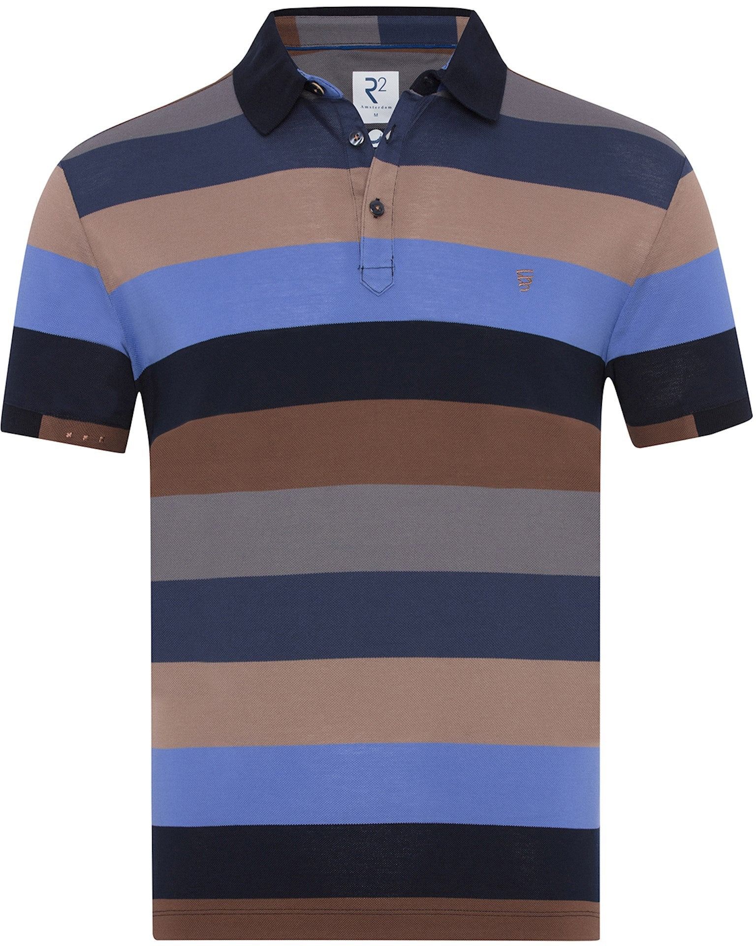 R2 Amsterdam Polo Piqué Rayures Multicolores 120.POLO.004/073