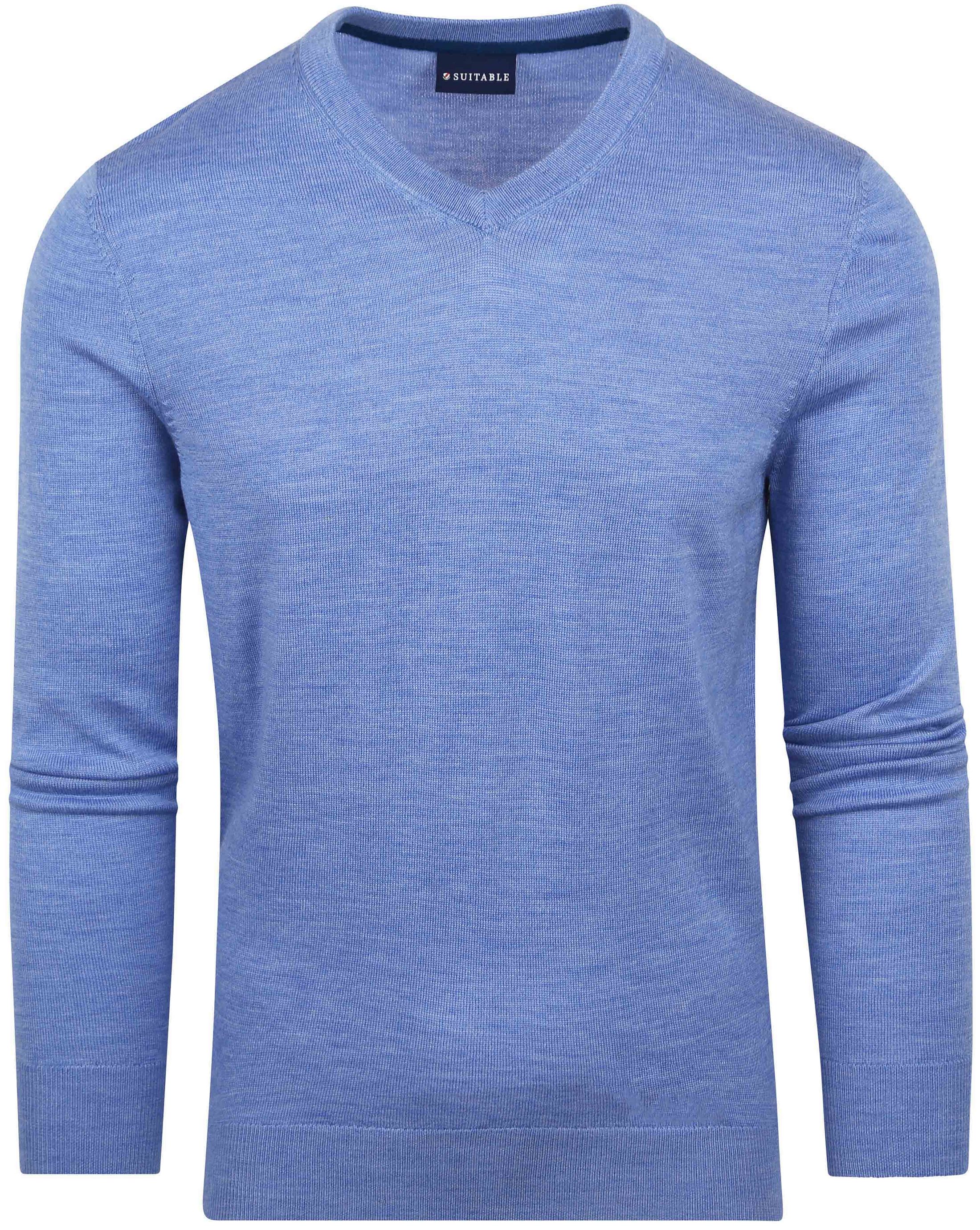 Suitable Merino Pullover V-Ausschnitt Hellblau MRI-V-23 kl 155321 Sky Blue kaufen | Suitable