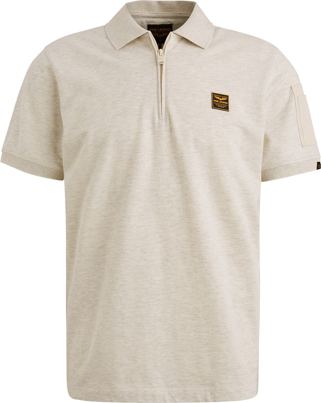 PME Legend Half-Zip Poloshirt Piqué Ecru PPSS2504864-910 kaufen | Suitable